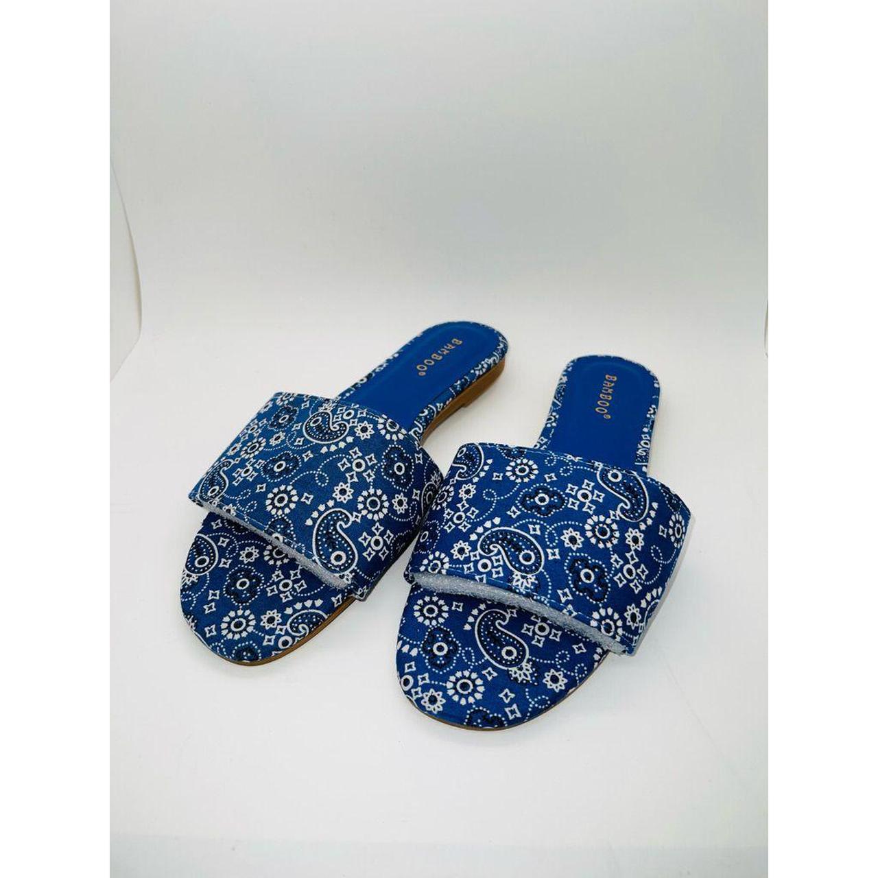 Blue bandana sandals hot sale