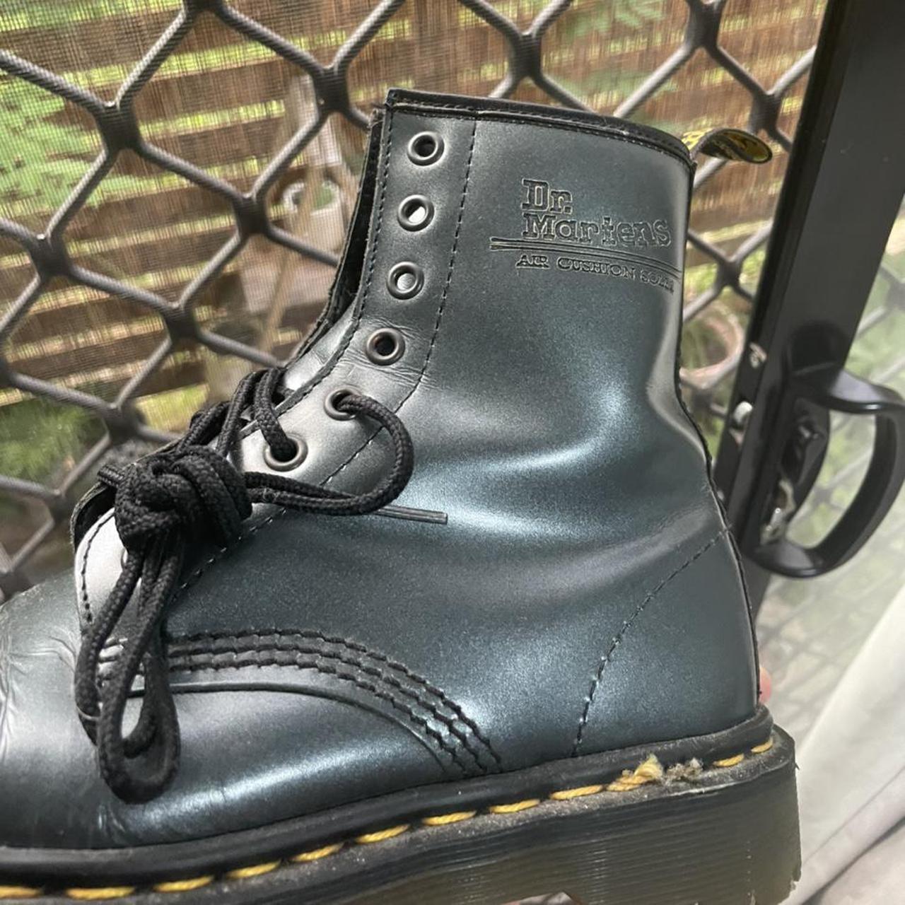 Made in England Dr Martens Metallic Grey Colour,... - Depop