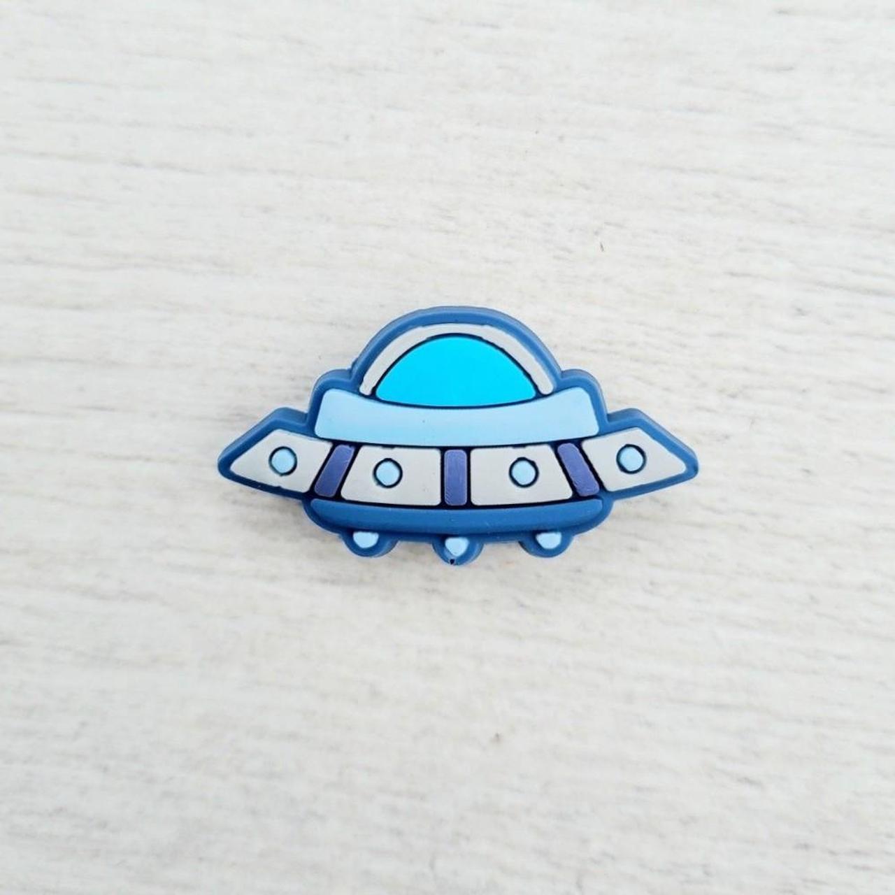 Super Cute and Funky Blue Flying Spaceship 👽 Jibbitz... - Depop