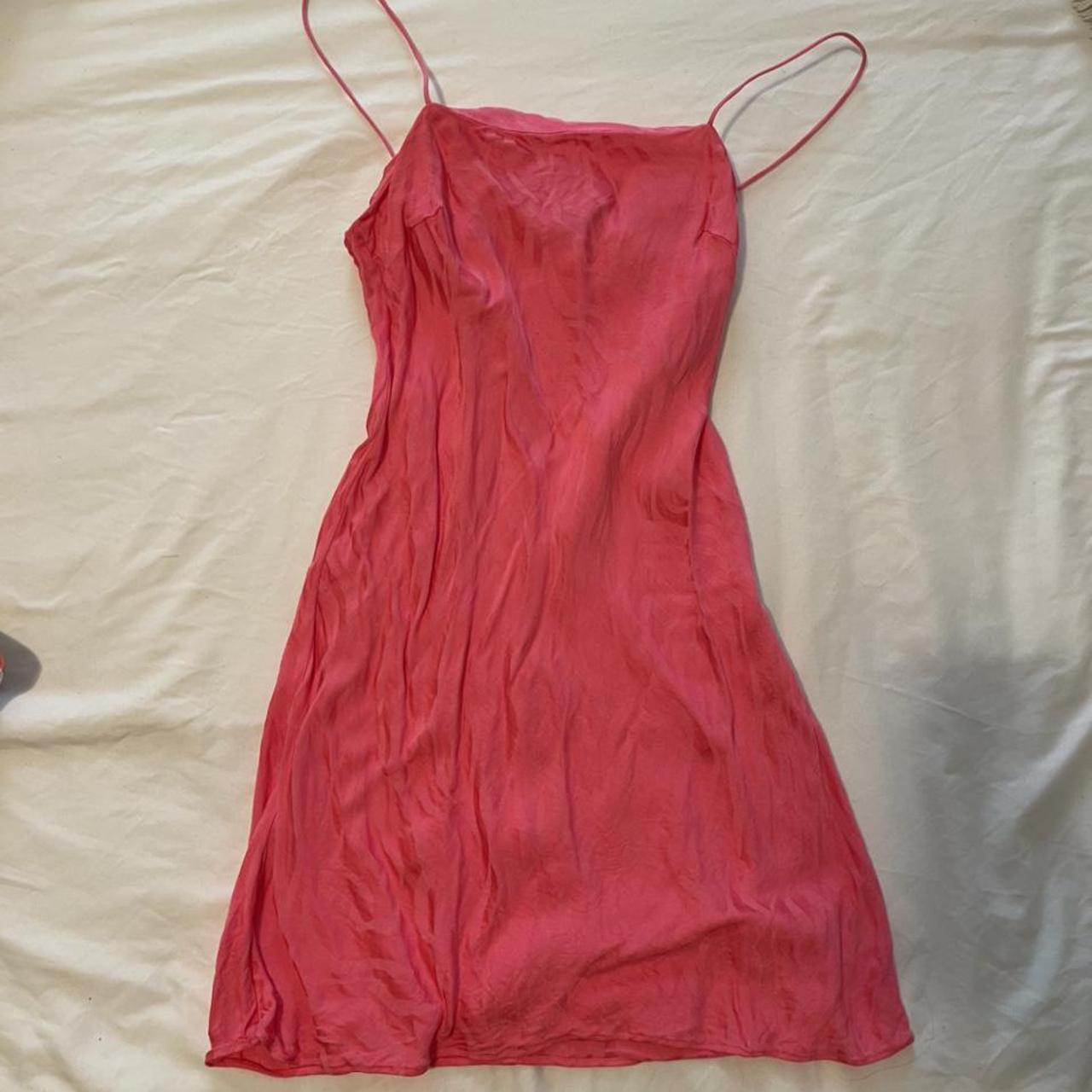 Rotate pink zebra dress (straps were tucked in for a... Depop