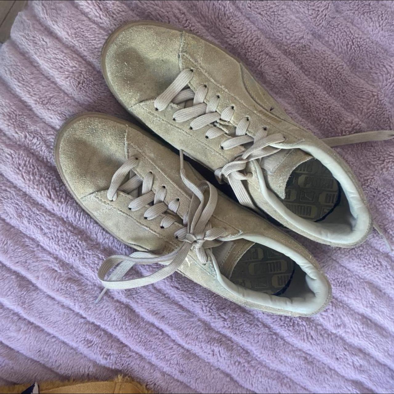 Beige puma suede trainers Size 6 £15 - free shipping - Depop