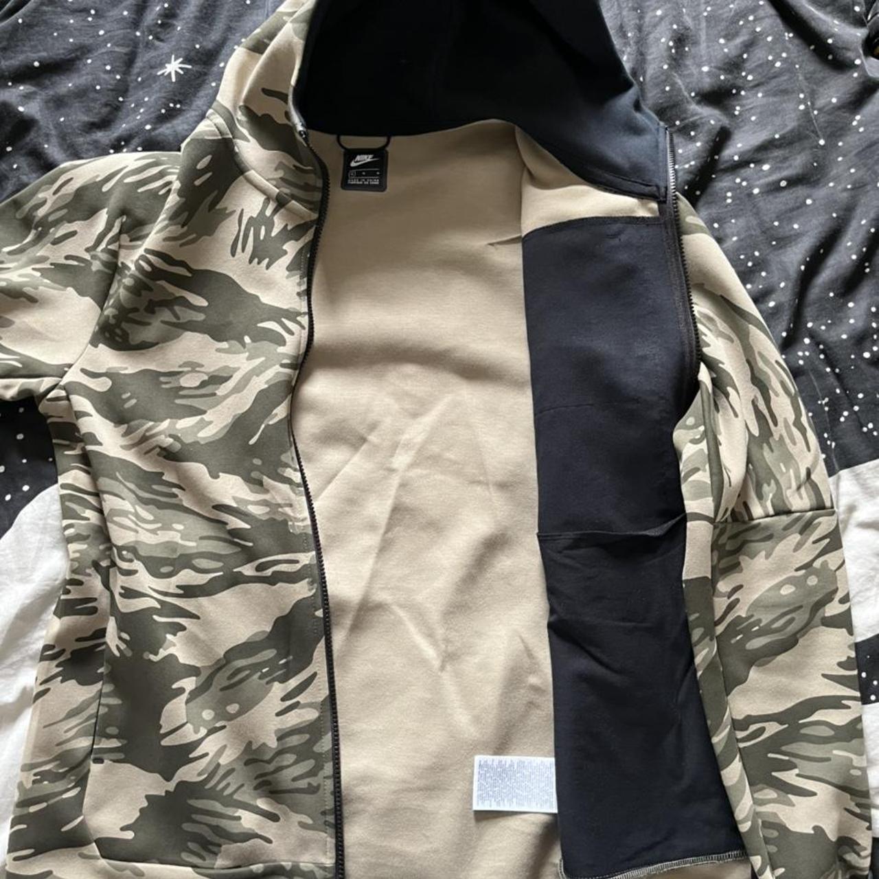 Nike tech fleece camo zip up hoody, size m. Super... - Depop