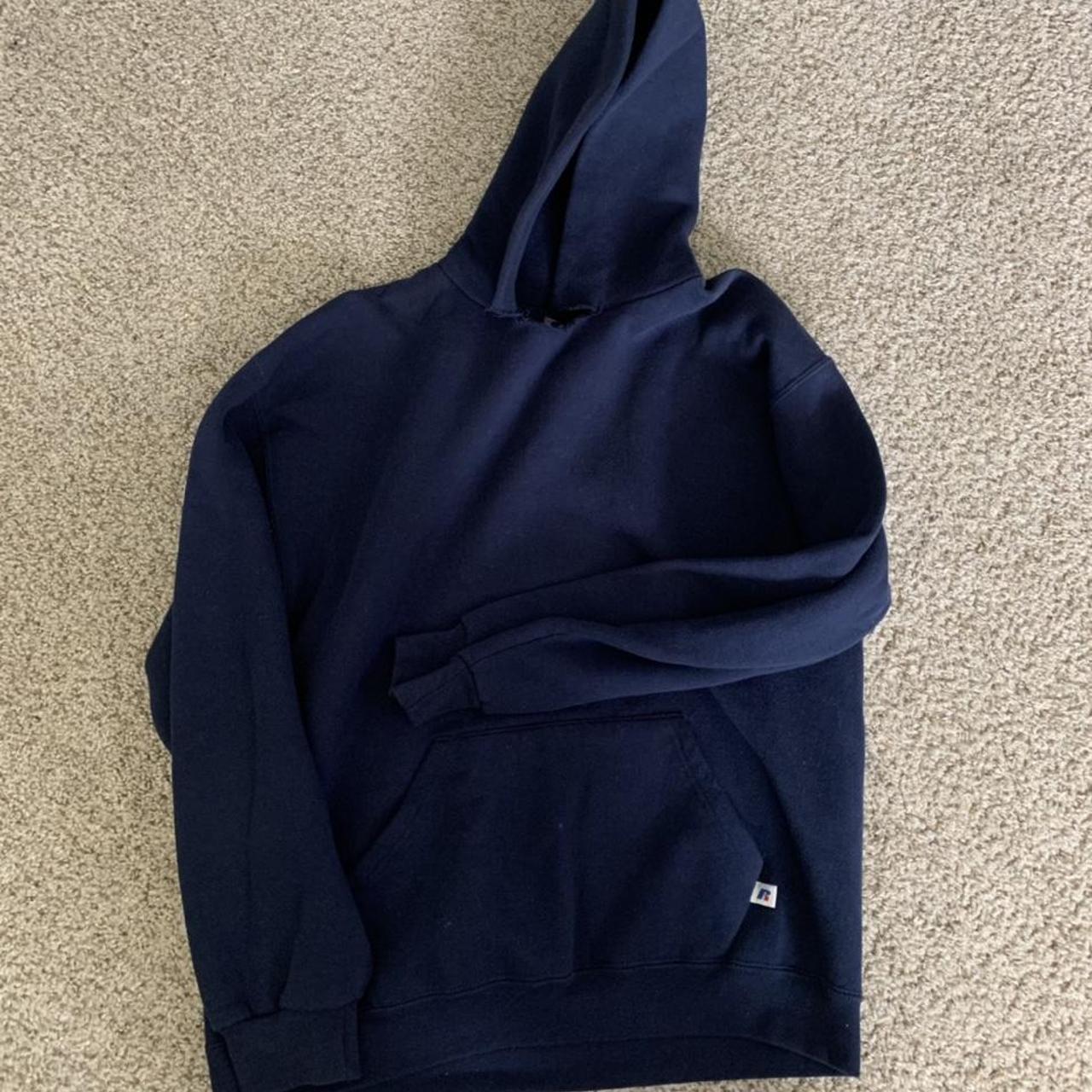 Vintage Russell hoodie in navy blue Depop