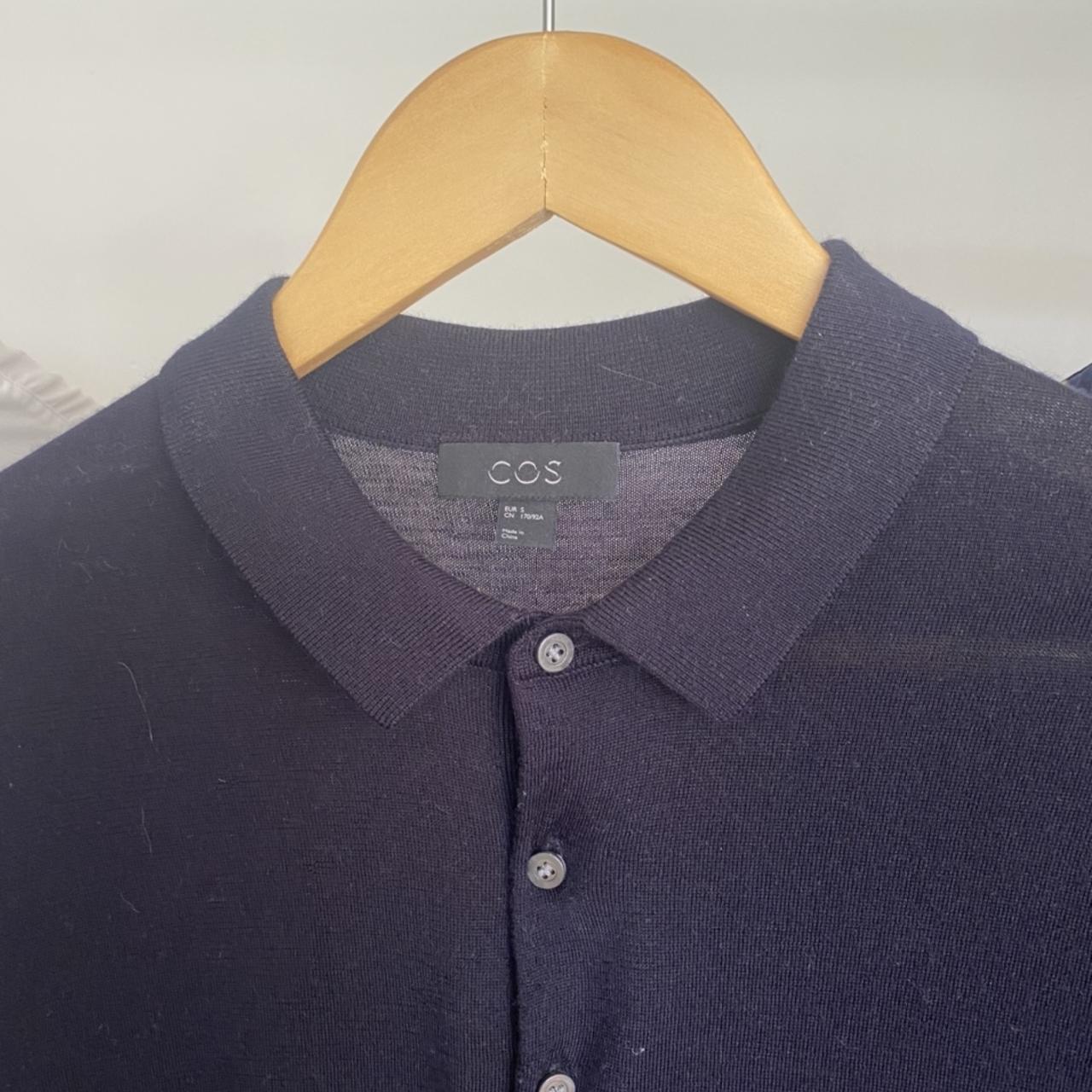 Navy COS long sleeved polo - beaut shirt, too small... - Depop