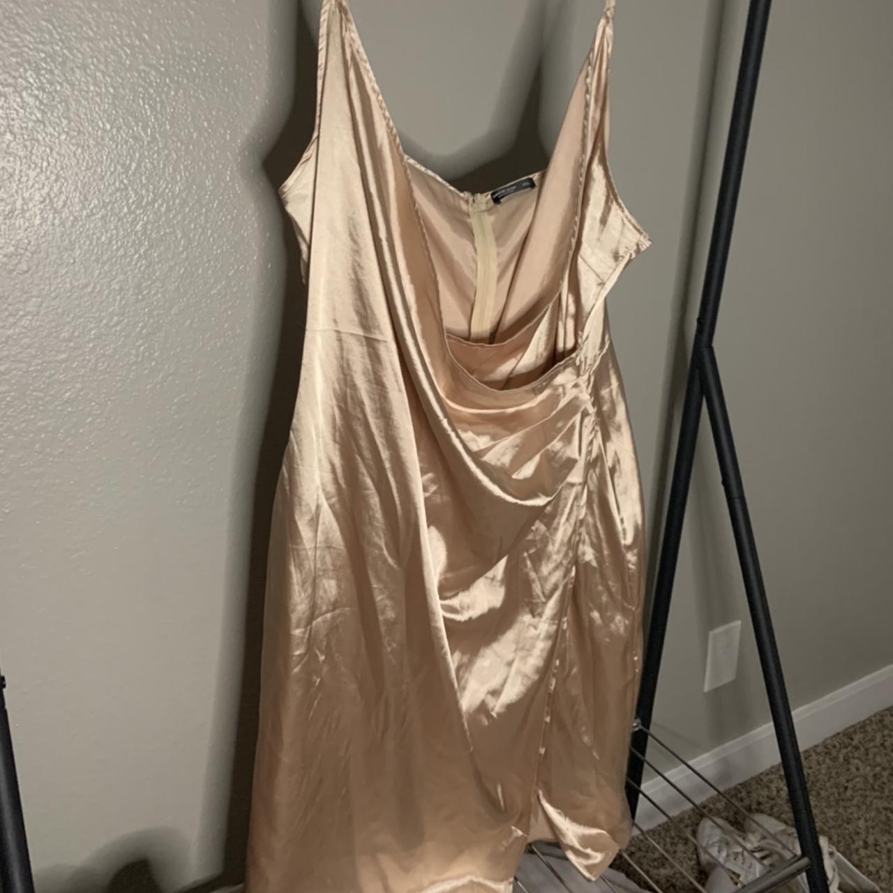 A beautiful satin dress. Only worn once from shein.... - Depop