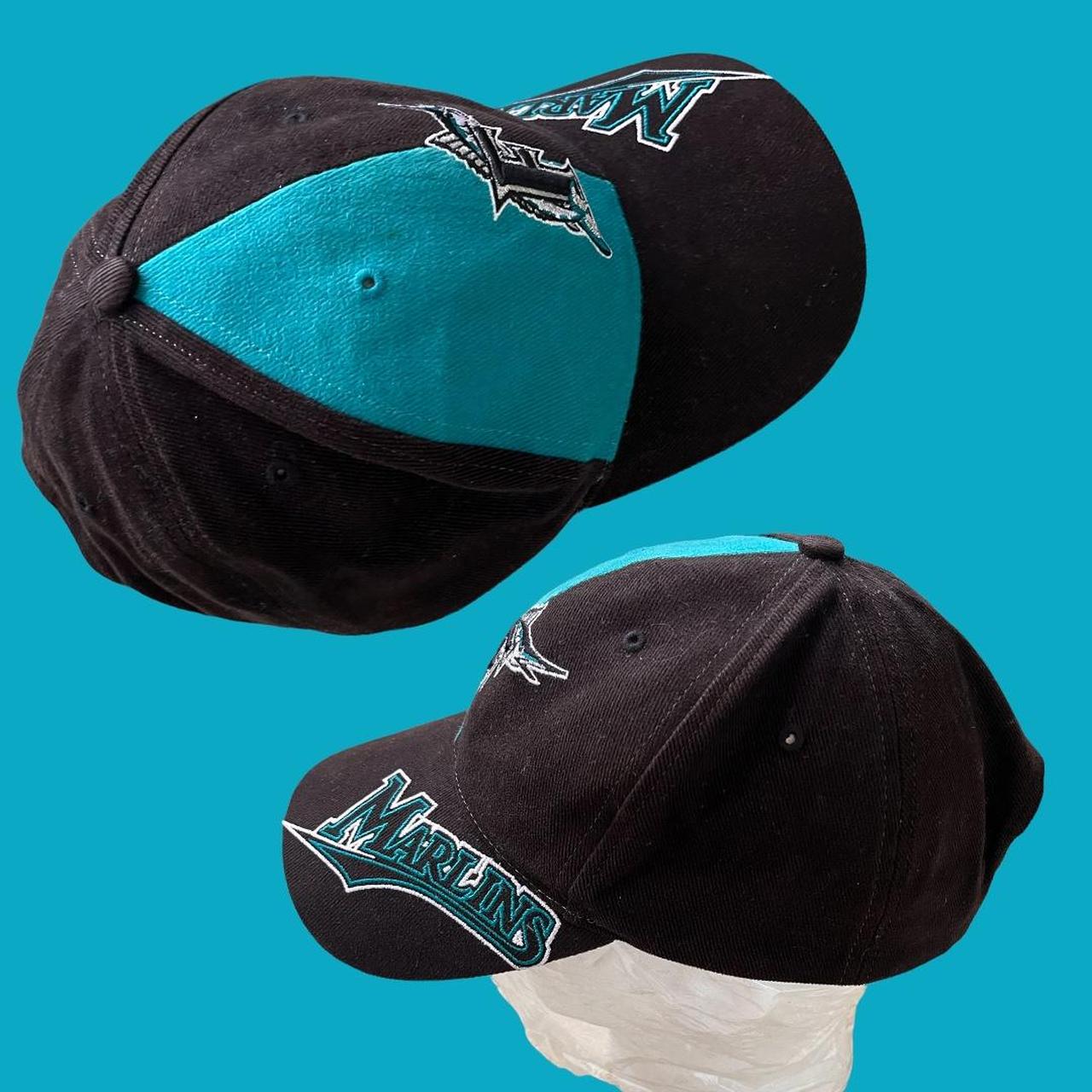 Florida marlins baseball hat double color way teal - Depop