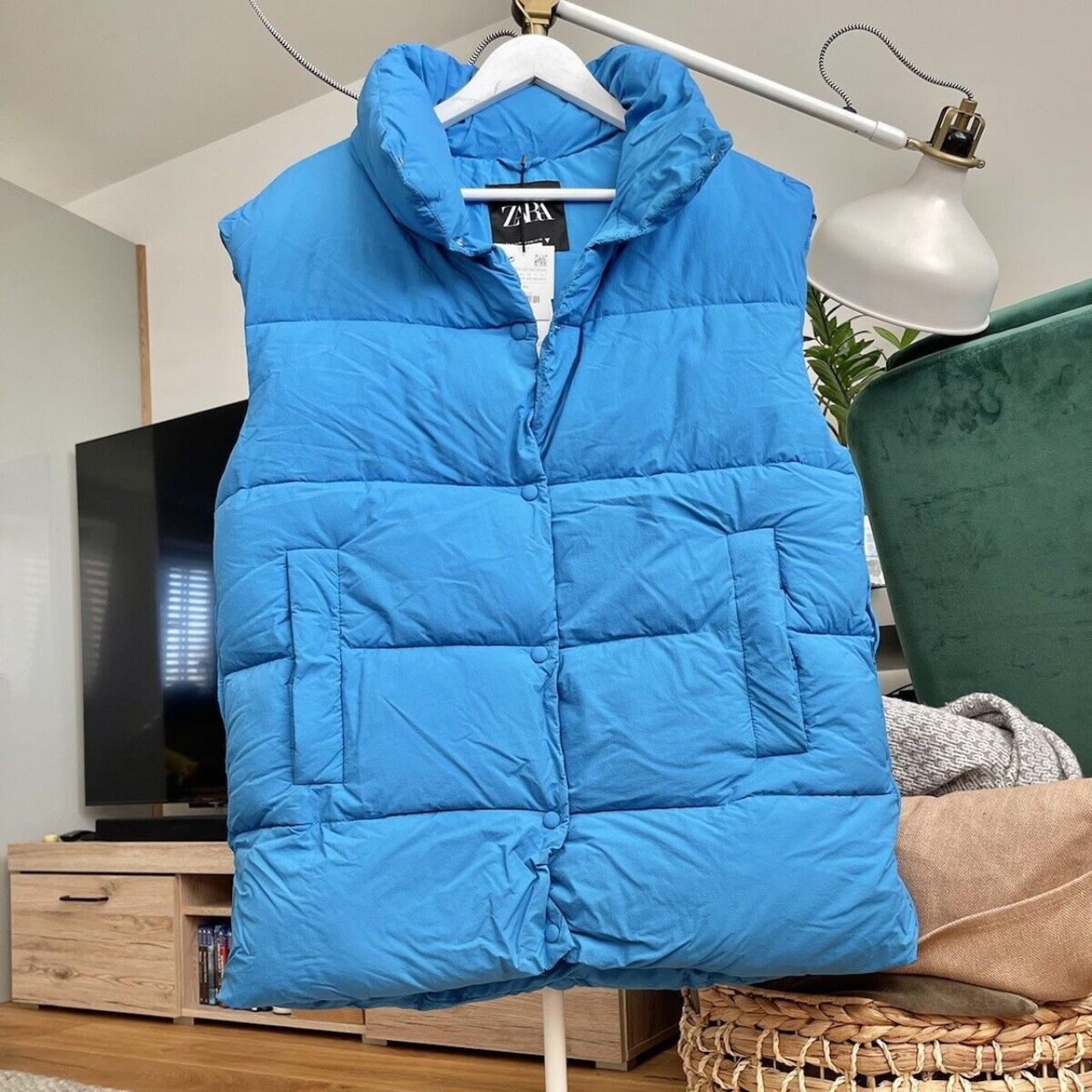 Zara Blue Puffer Vest, GILET OVERSIZE