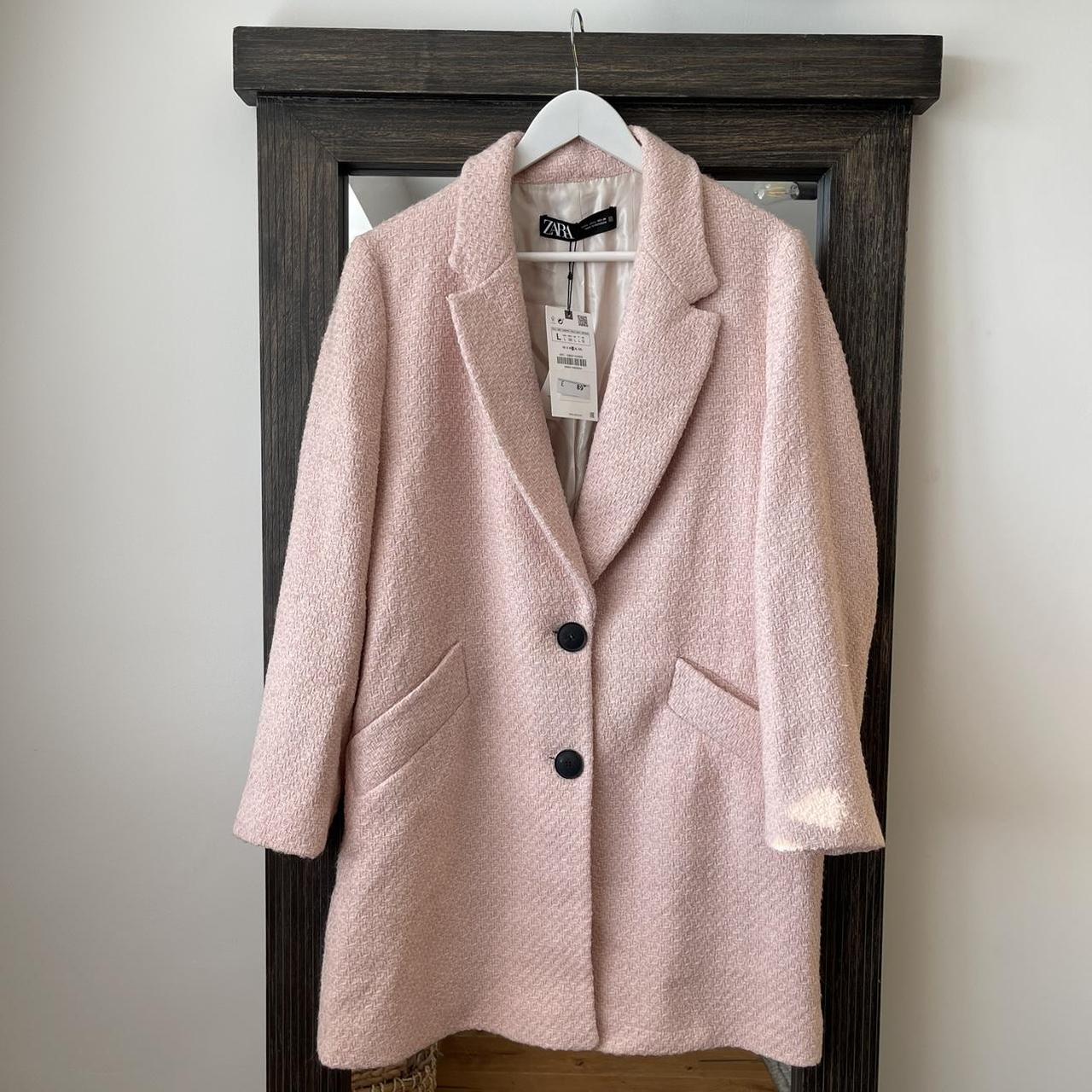 Pink textured coat best sale