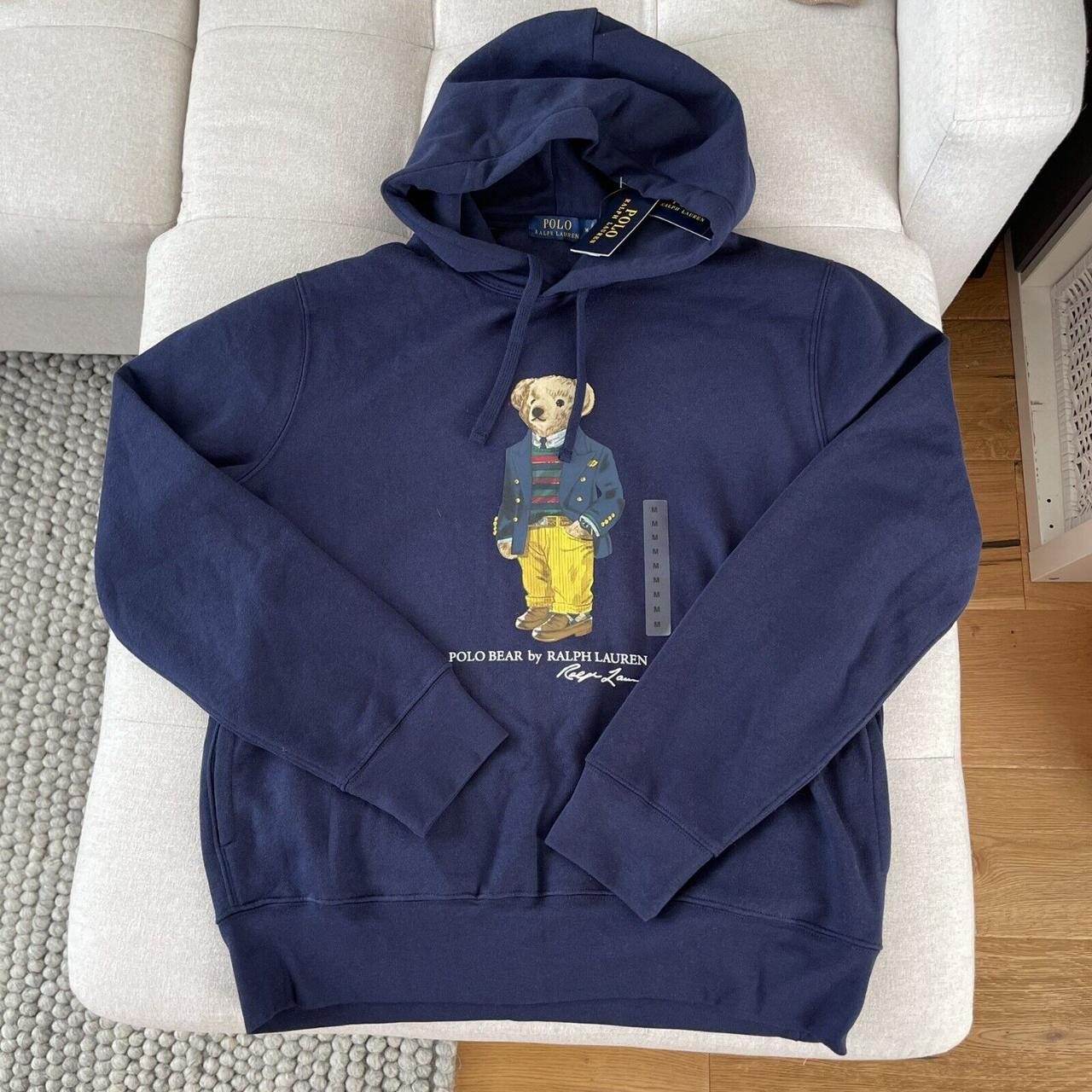 Polo Ralph Lauren Men's Blue and Yellow Hoodie | Depop