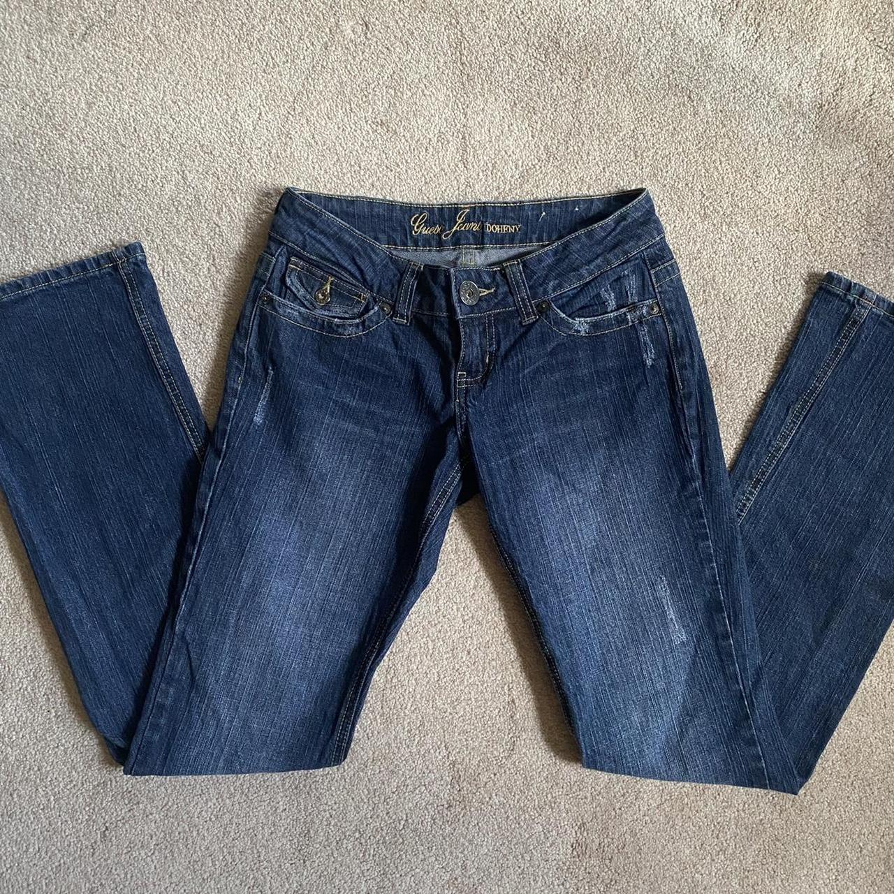 Guess Women's Blue and Navy Jeans | Depop