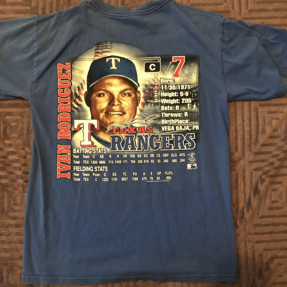 Vintage 90s Iván Rodriguez Texas Rangers Jersey - Depop