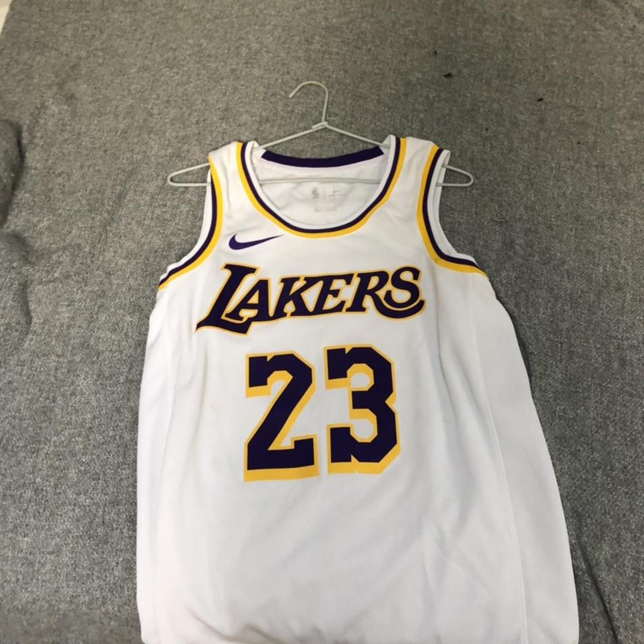 Lakers lebron jersey Purple /gold Small - Depop