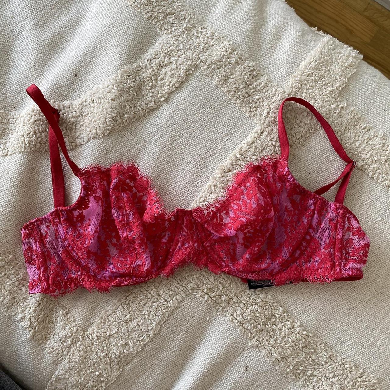 Victorias Secret Pink Lace Bra In A Balconette Cup Depop 6320