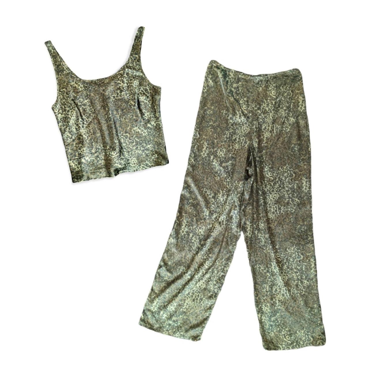 y2k Satin PJs Satin pajama tank top and flowy... Depop