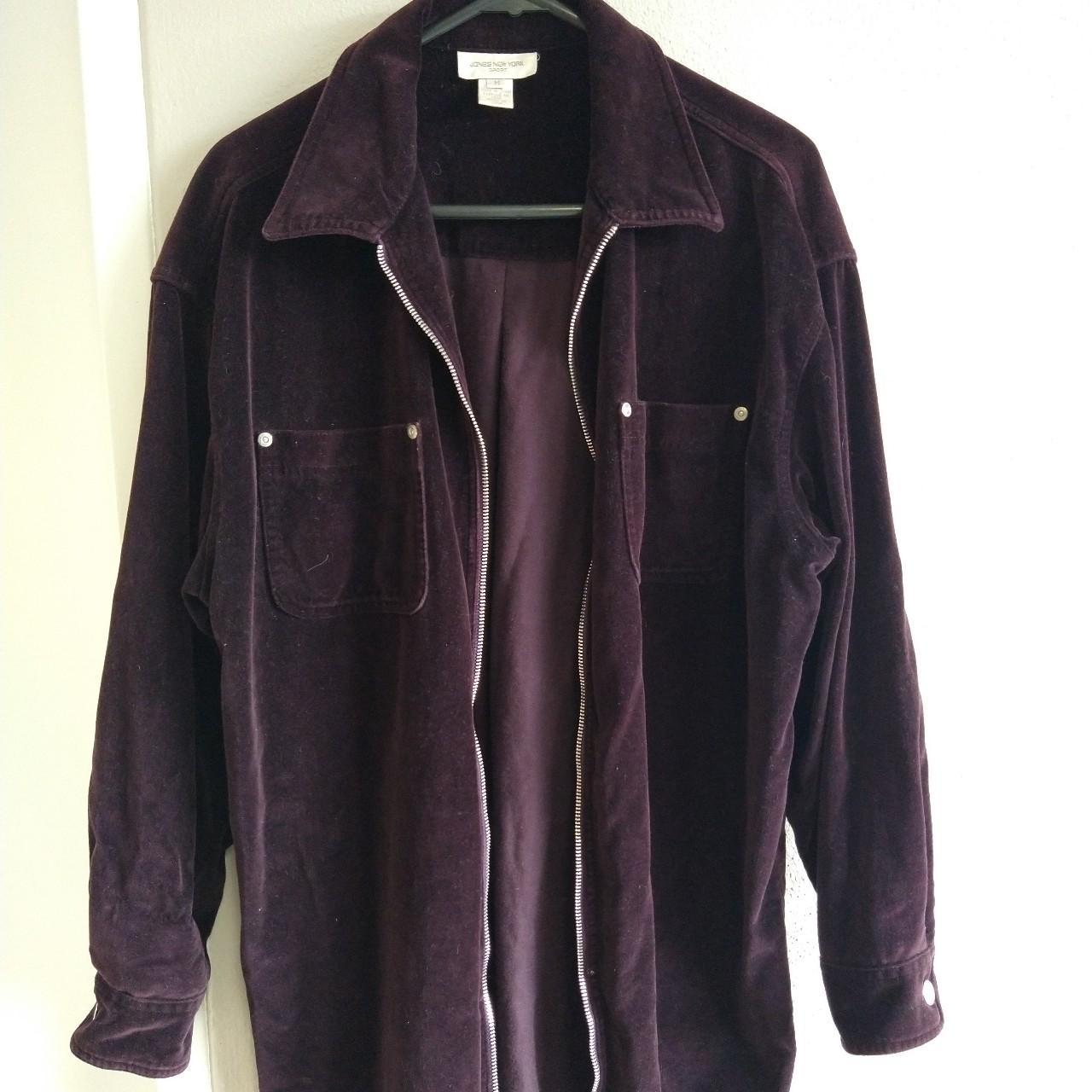 Coolest men's vintage purple velour zip up jacket.... - Depop