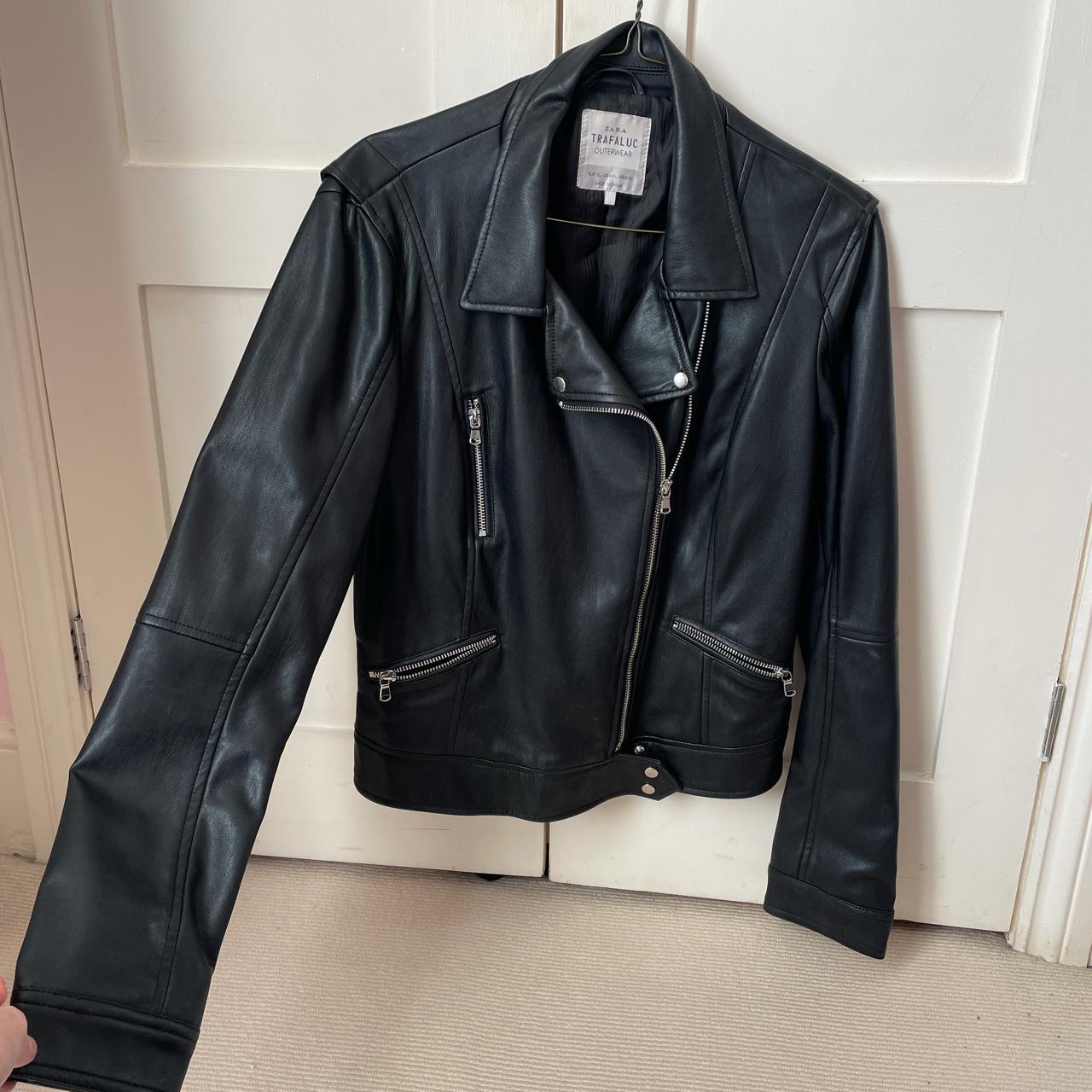 zara trafaluc faux leather jacket