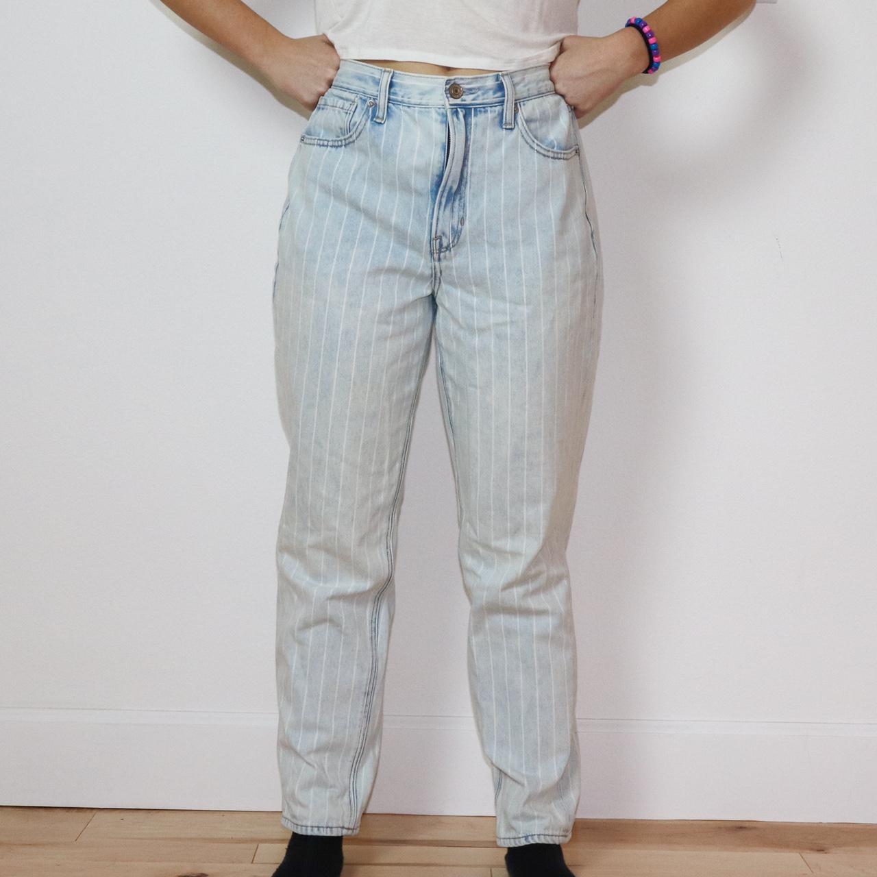 American eagle striped hot sale mom jeans