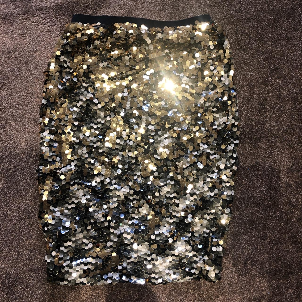 Gold sequin outlet skirt h&m