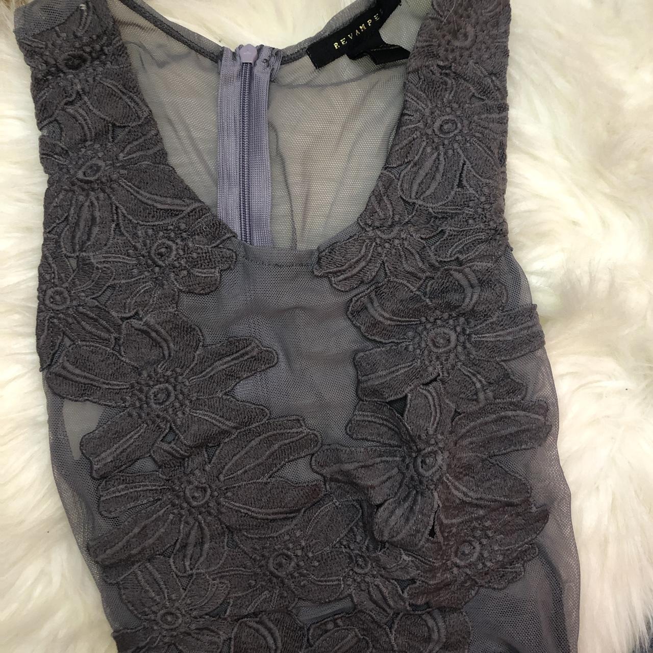 Purple mesh bodysuit with thong button closure, back... - Depop