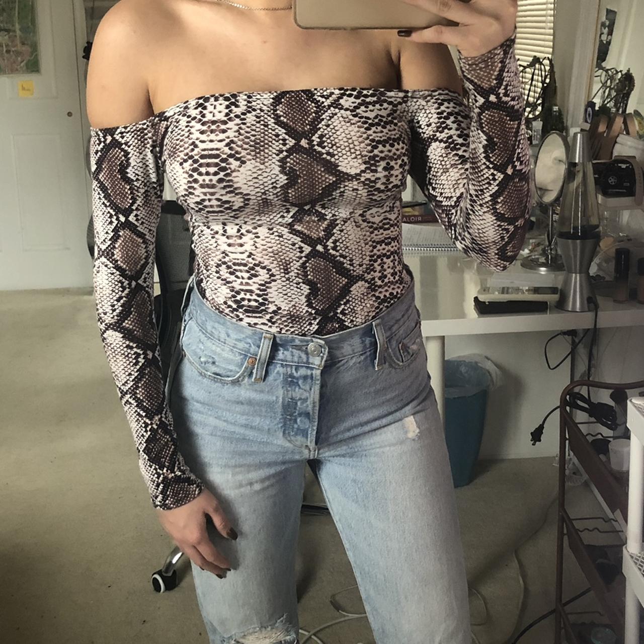 nasty gal snakeskin bodysuit