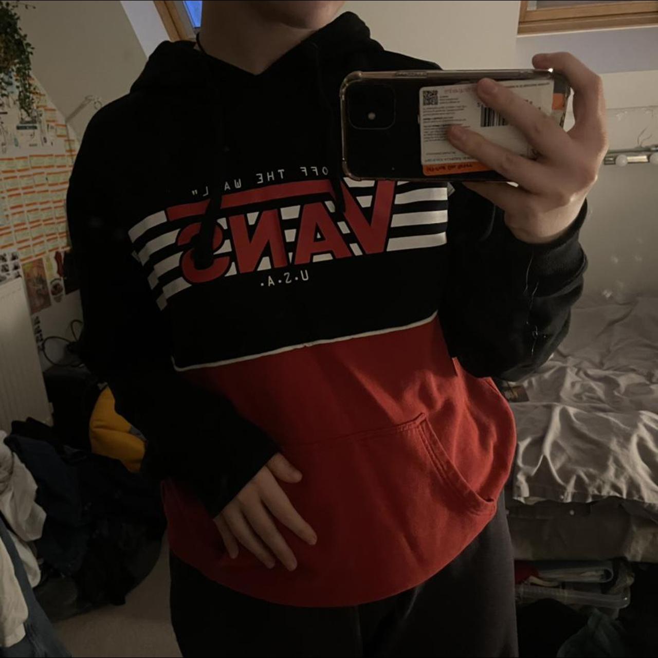 red and black vans hoodie