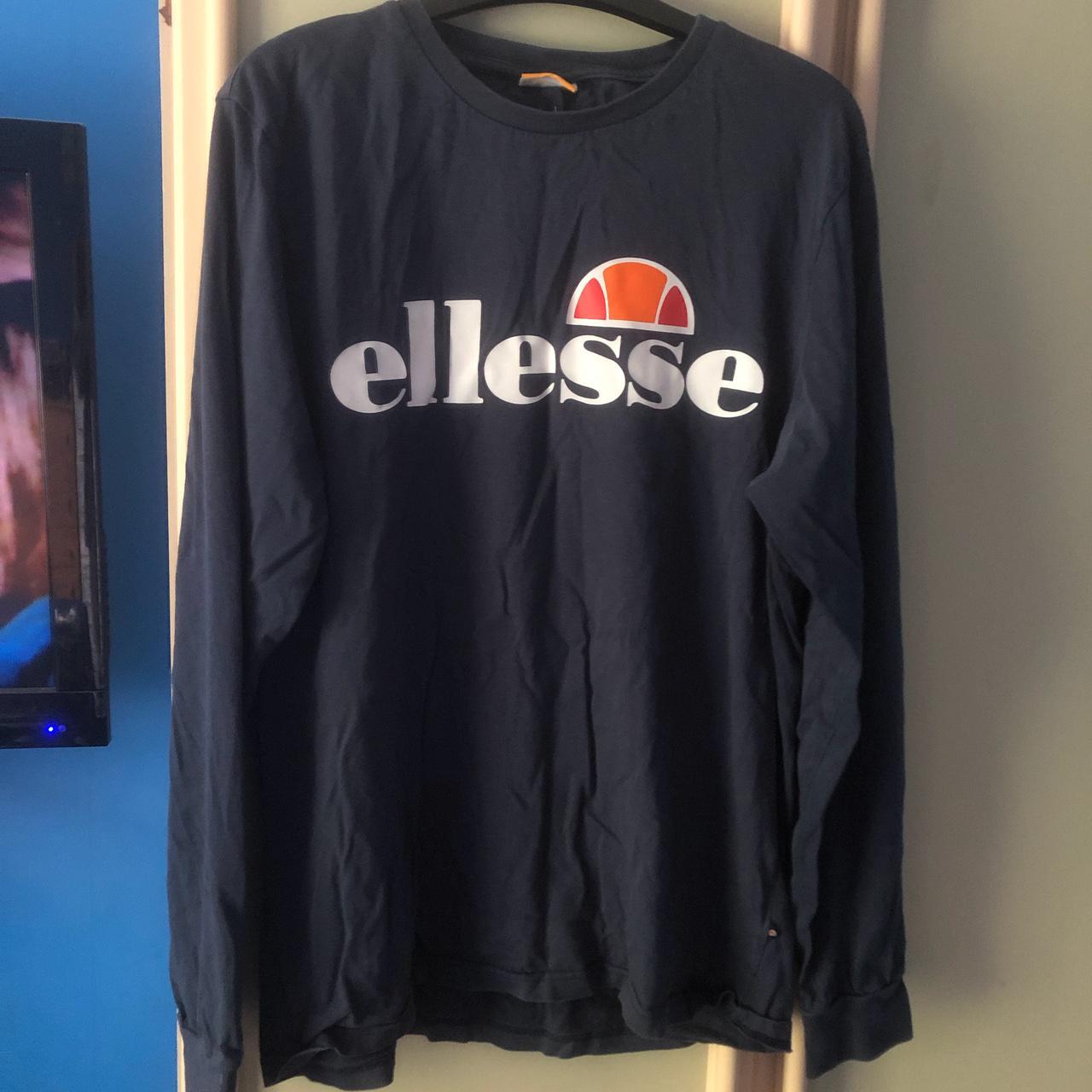 Dark Blue Ellesse Long Sleeve T-shirt, Condition 9/10 - Depop