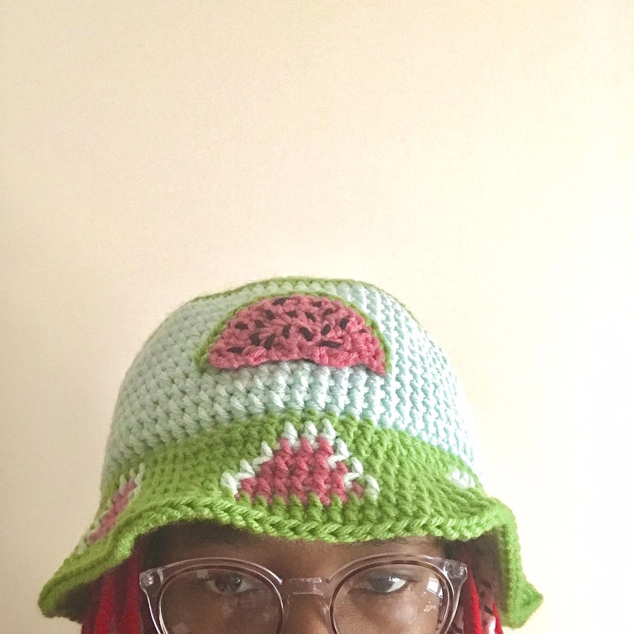 Crochet Watermelon Bucket Hat Colors green, light... Depop