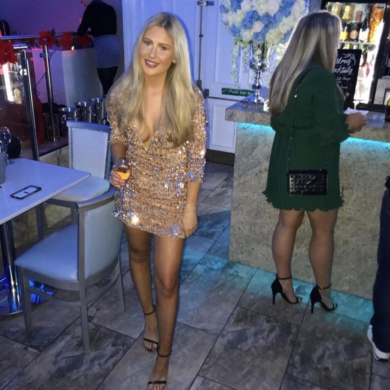 boohoo gold satin dress