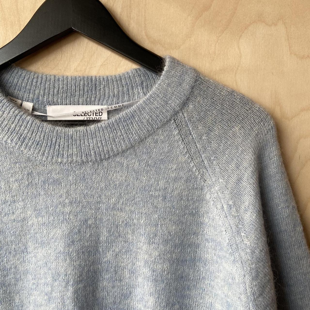 Selected Femme 'Lulu' light blue crew neck jumper... - Depop