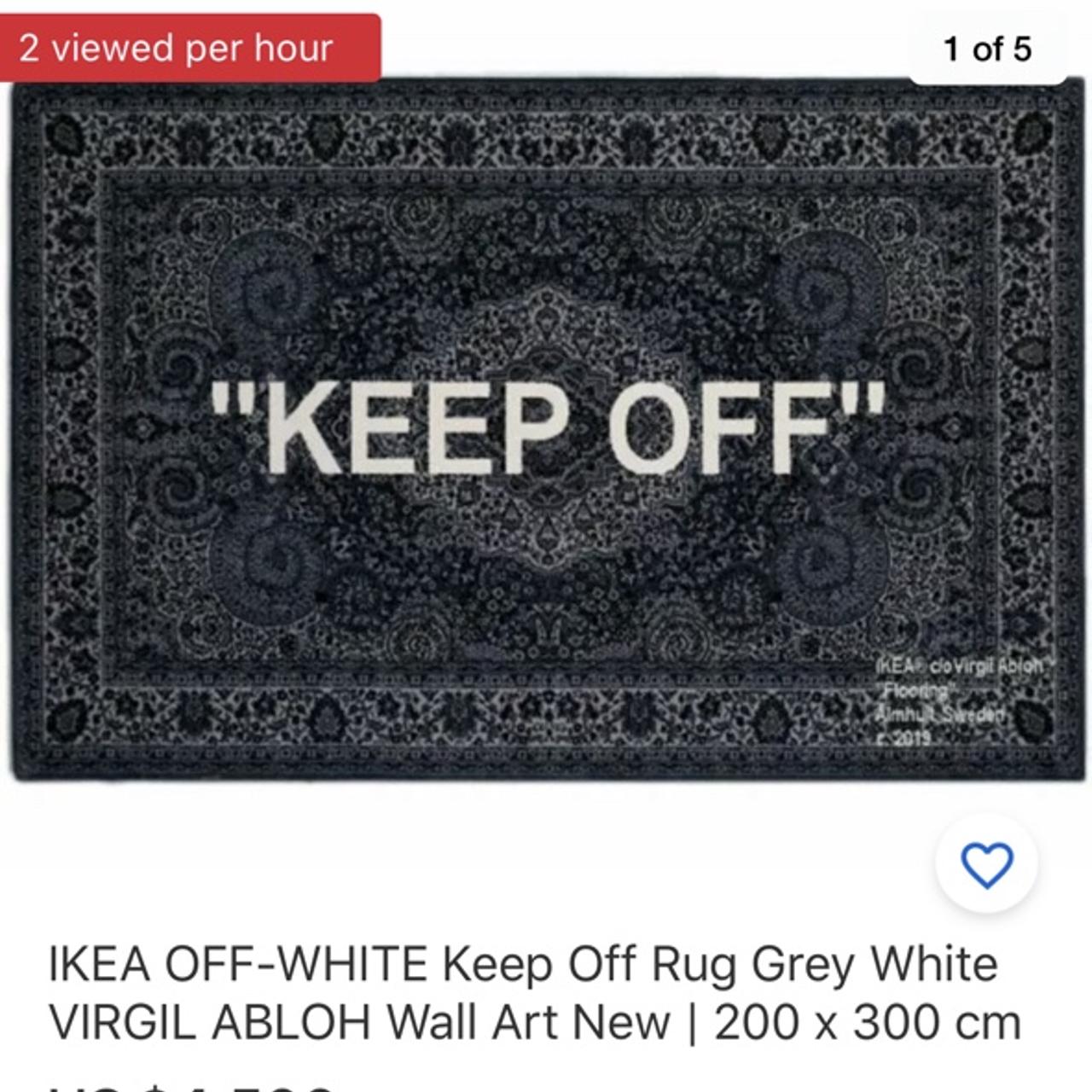 IKEA OFF-WHITE Keep Off Rug Grey White VIRGIL ABLOH... - Depop