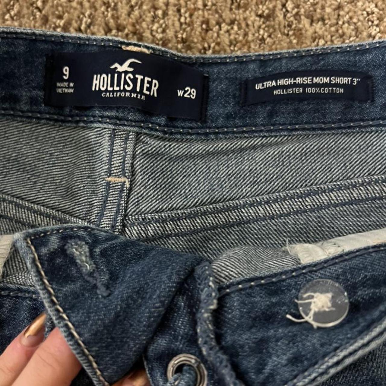 HOLLISTER ultra high rise mom denim tie up short.... - Depop