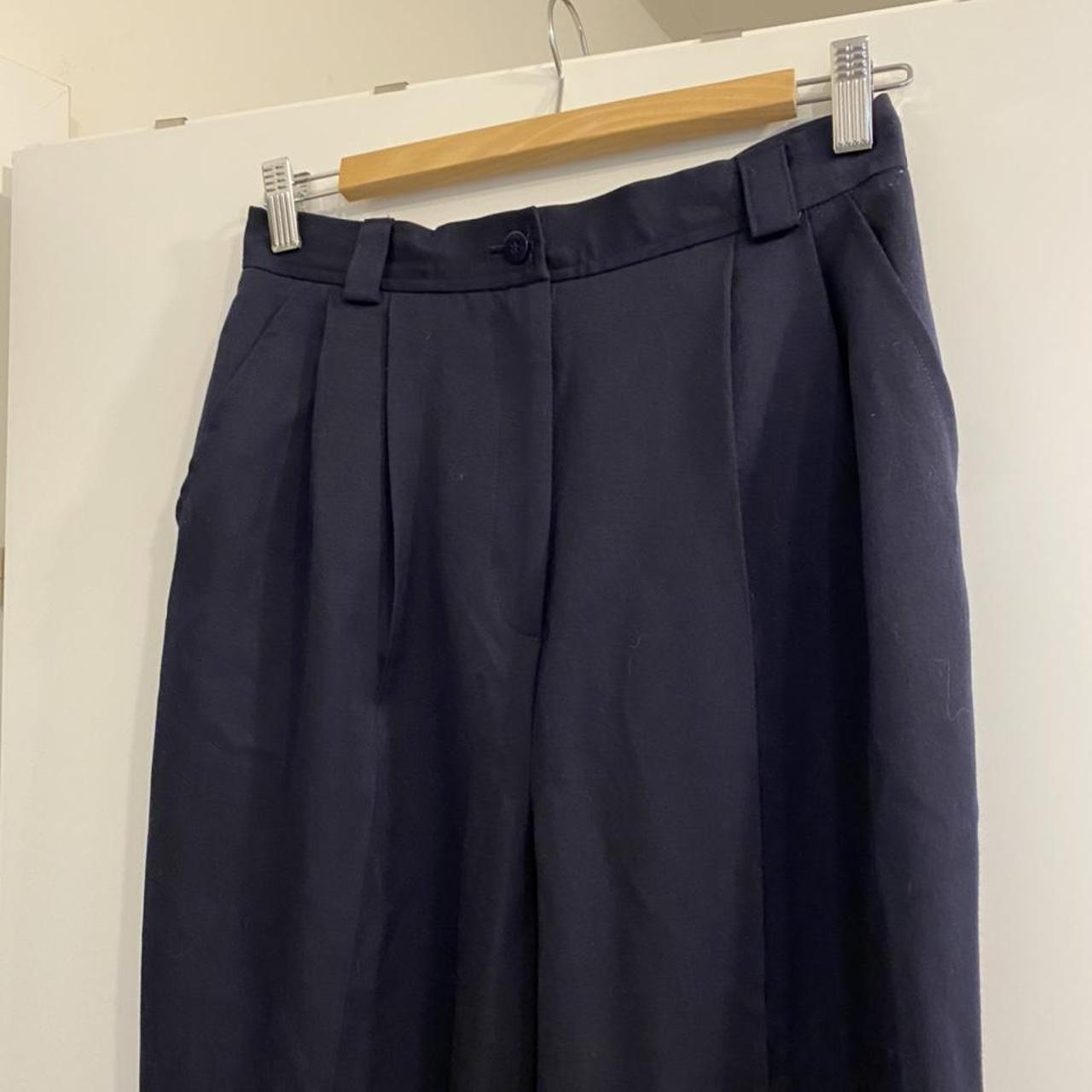 Dark blue wide elegant pants Conditions: 10/10 100%... - Depop