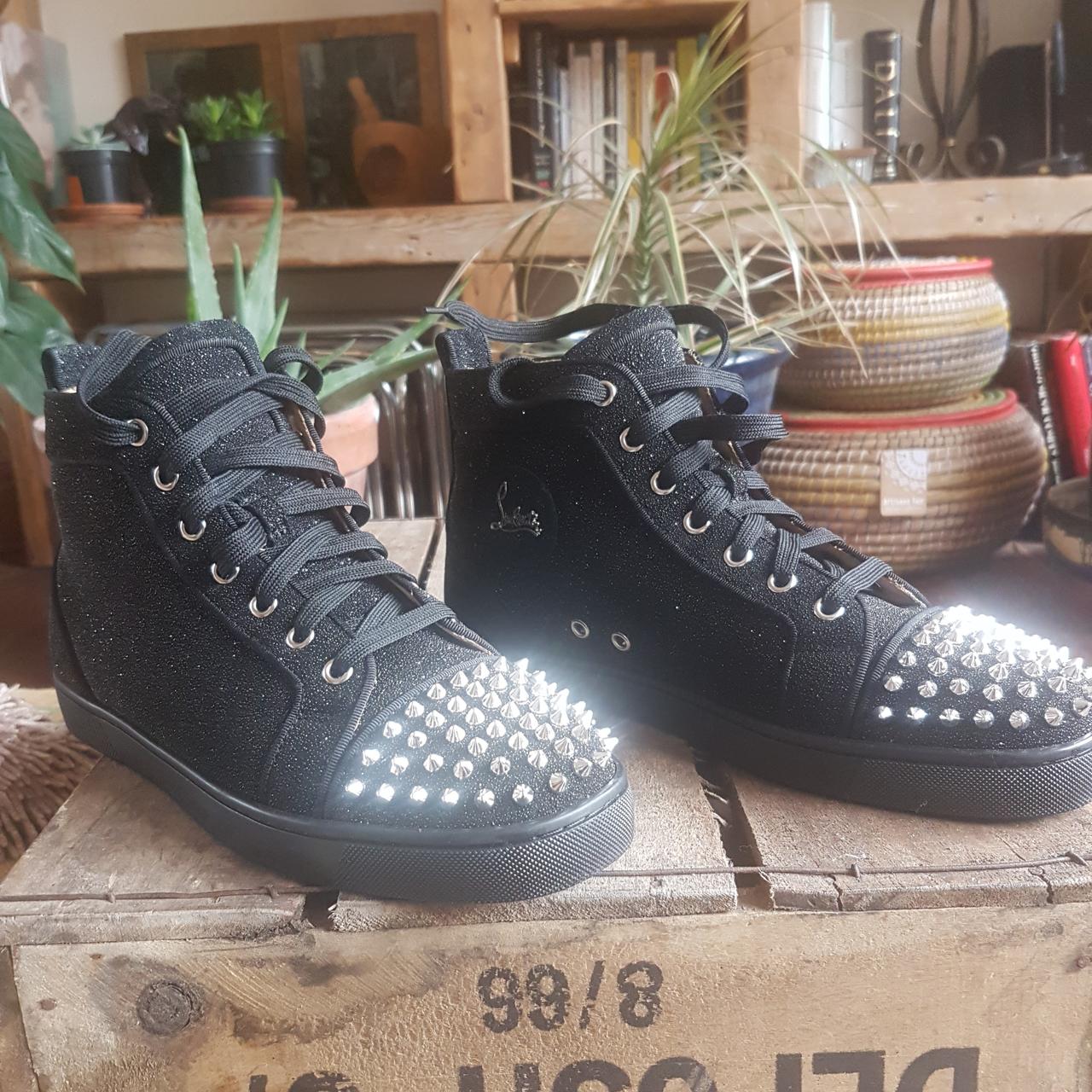 Black Christian Louboutin Mens Sneakers - Lightly... Depop
