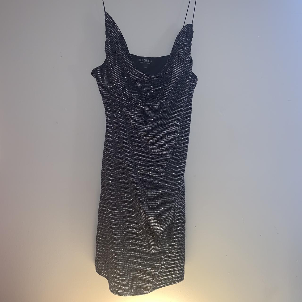 Silver Sparkly Dress From Topshop, Stretchy Material - Depop