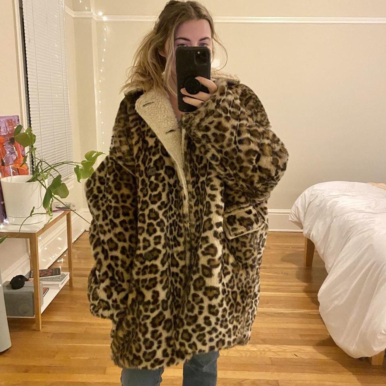 R13 leopard hunting jacket Size small Faux fur Good Depop