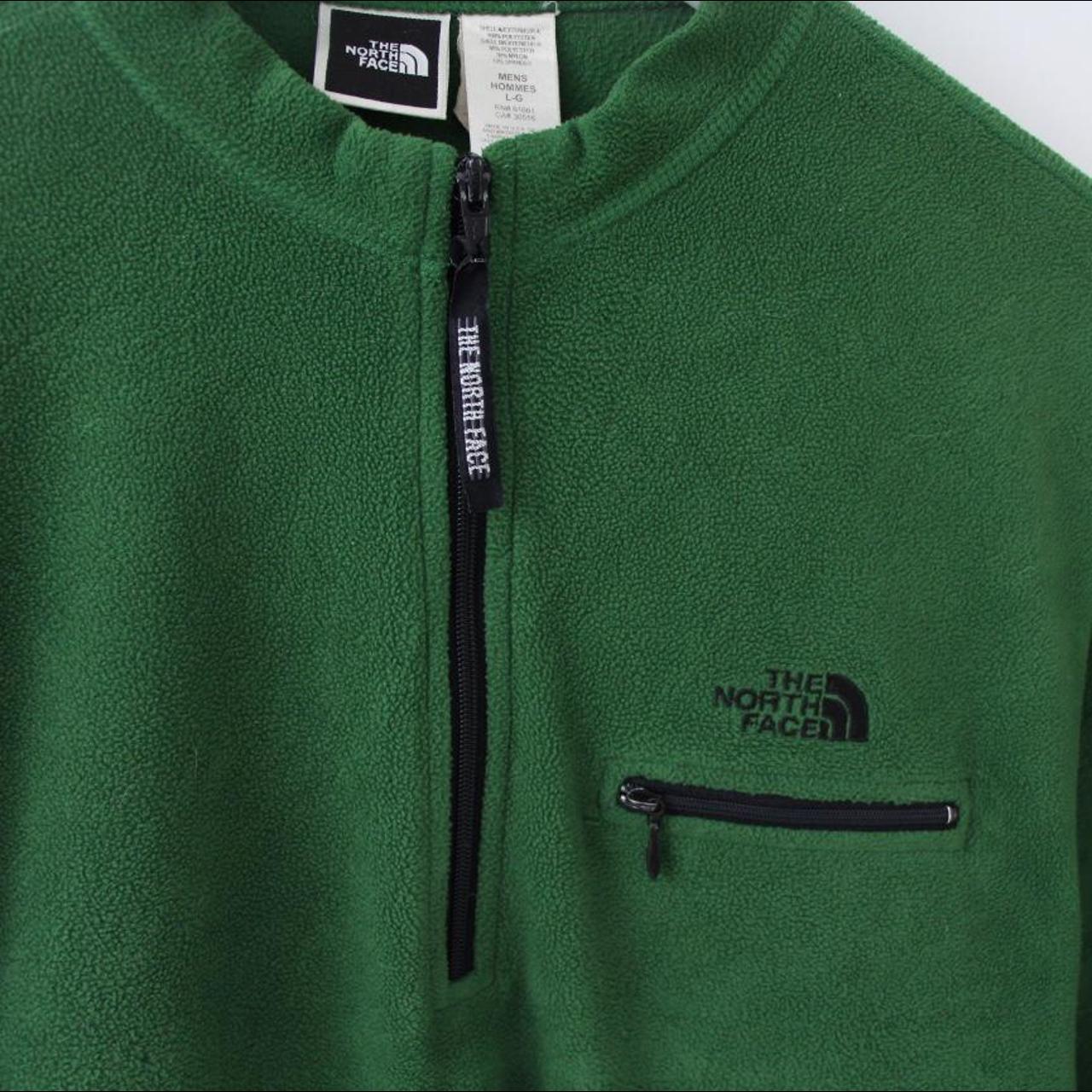Vintage green North Face fleece quarter zip... - Depop