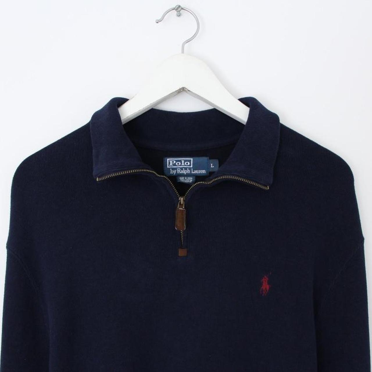 Navy blue Ralph Lauren quarter zip sweatshirt... - Depop