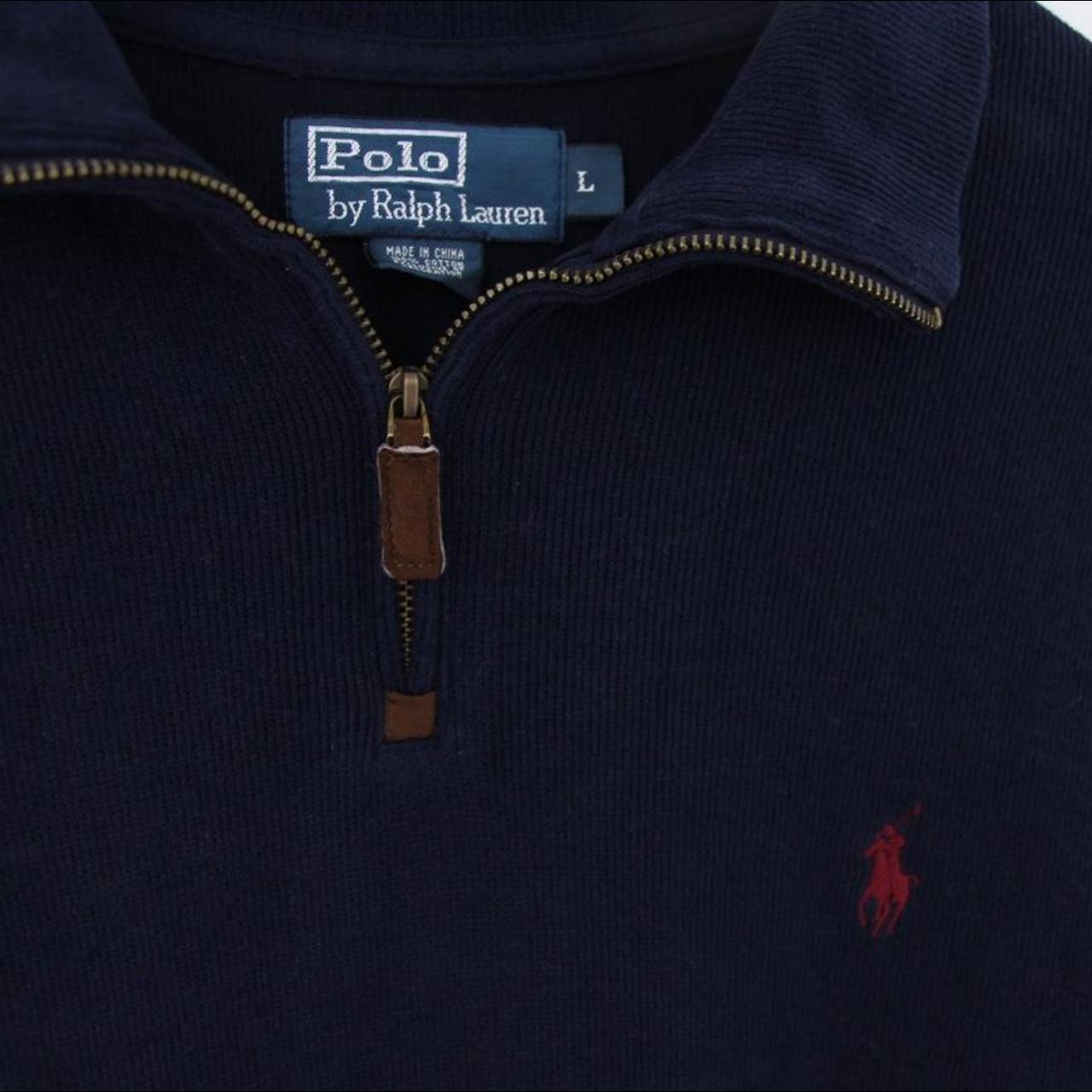 Navy blue Ralph Lauren quarter zip sweatshirt... - Depop