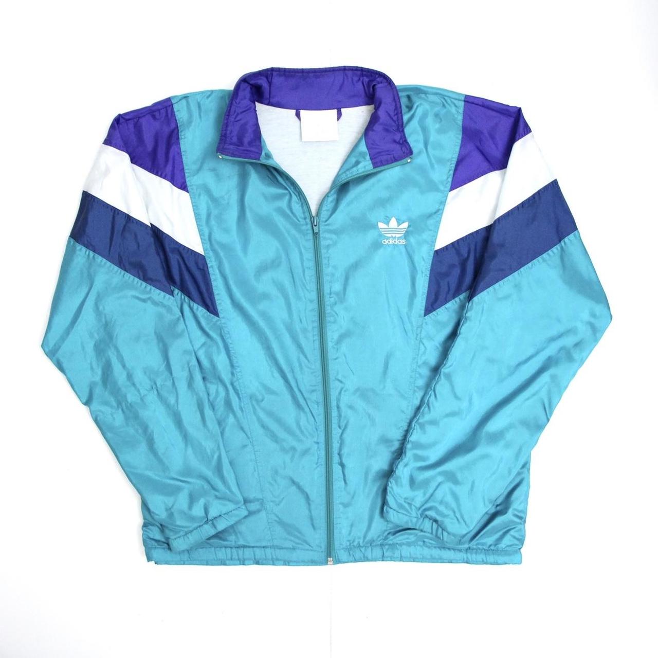 Vintage Adidas shell suit jacket Mens M • 80s... - Depop