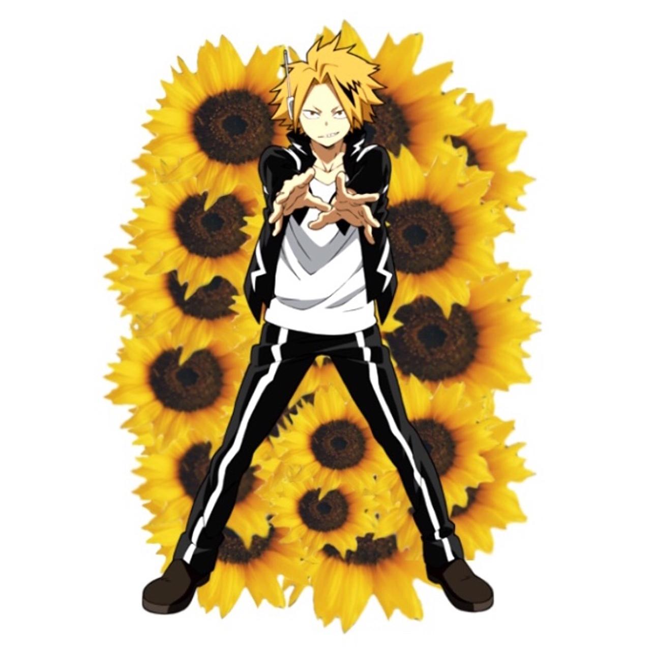 denki kaminari sunflower sticker size 8 by 6 depop