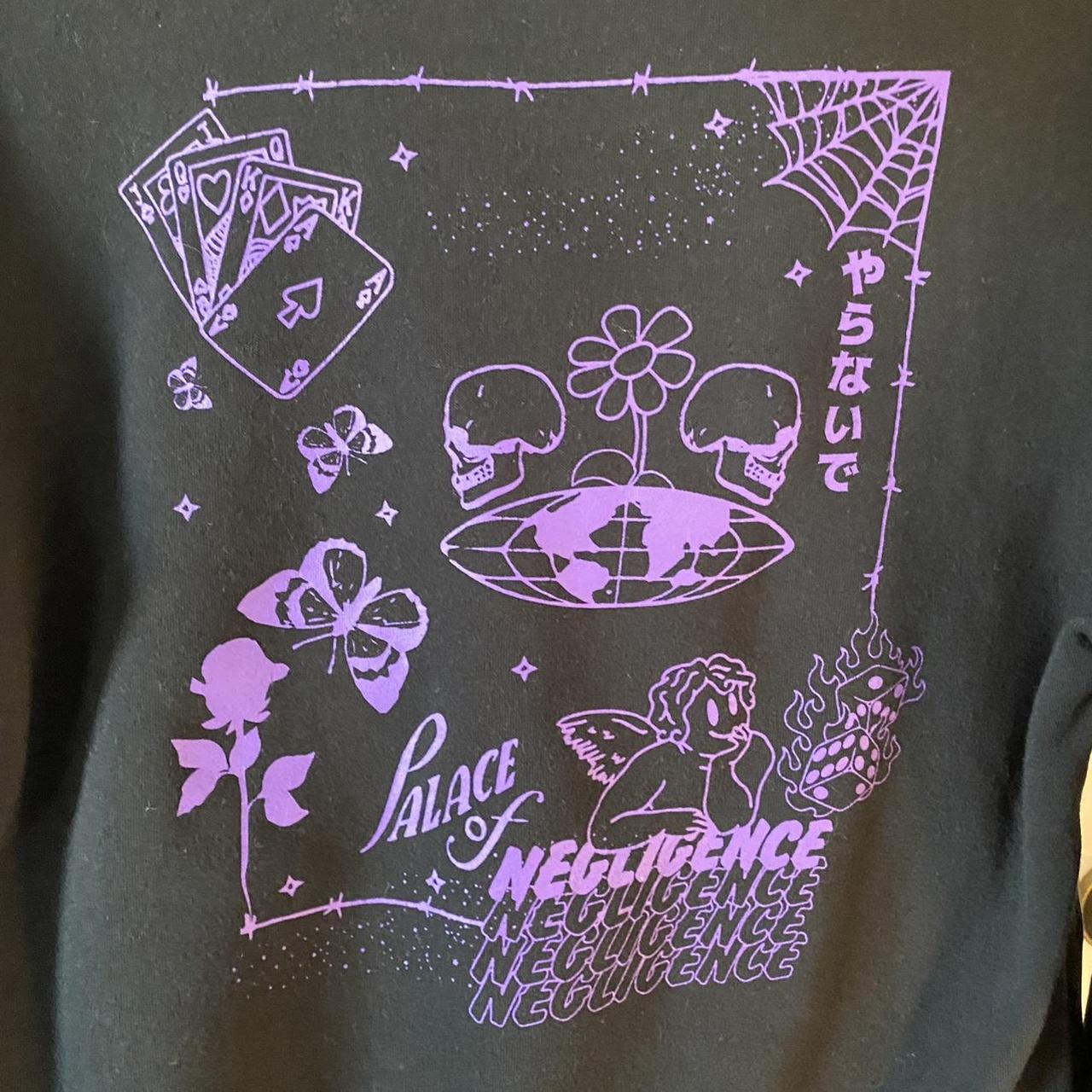 empyre black pullover hoodie with purple design size... Depop