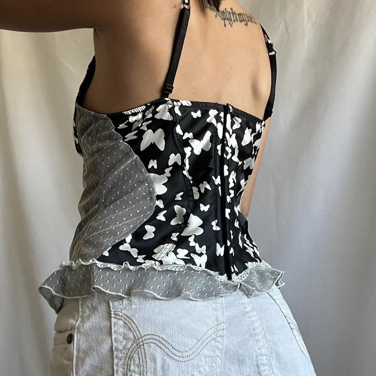 Jezebel Womens Black And White Corset Depop