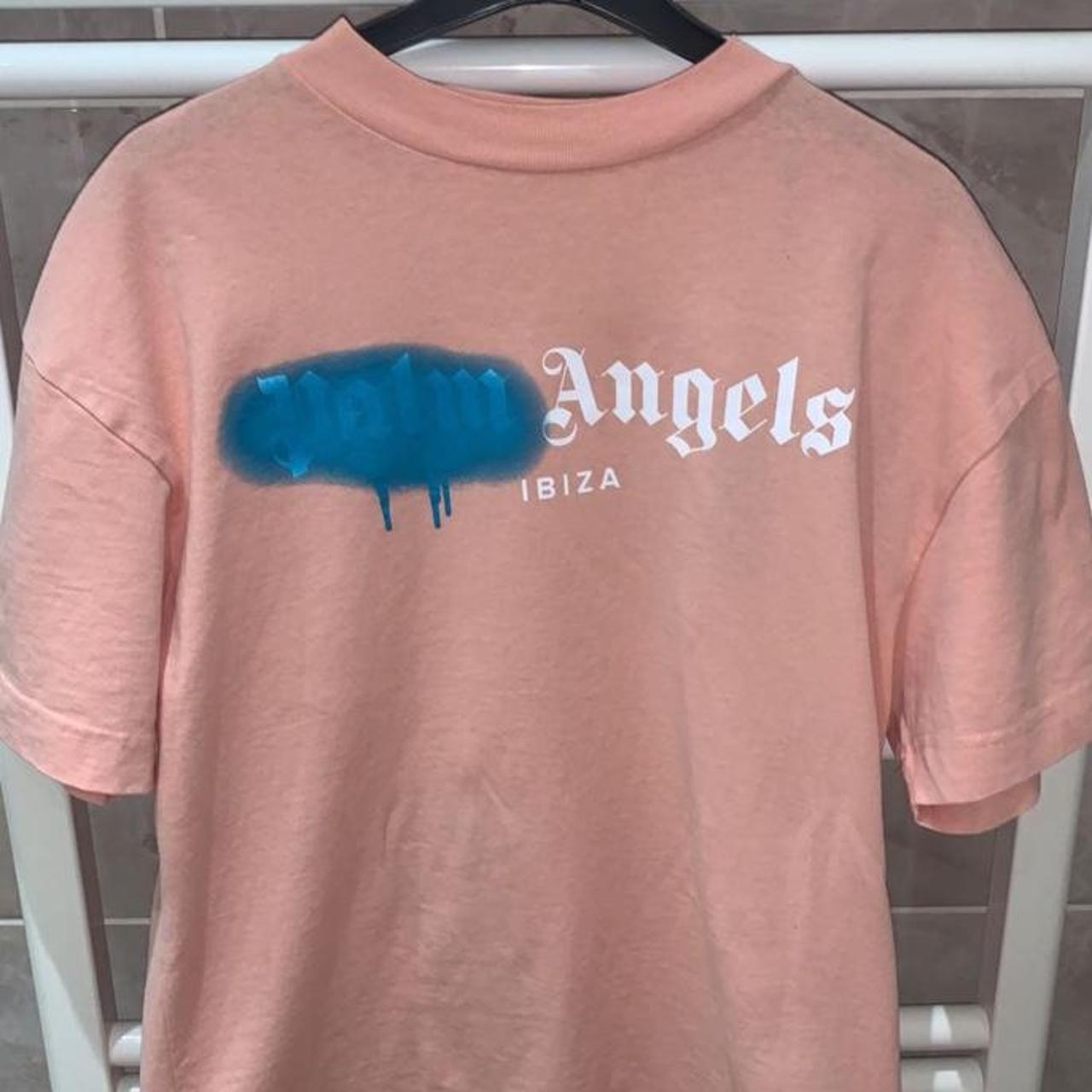 Palm Angels Blue Sprayed Logo 'Mykonos' T-Shirt Palm Angels