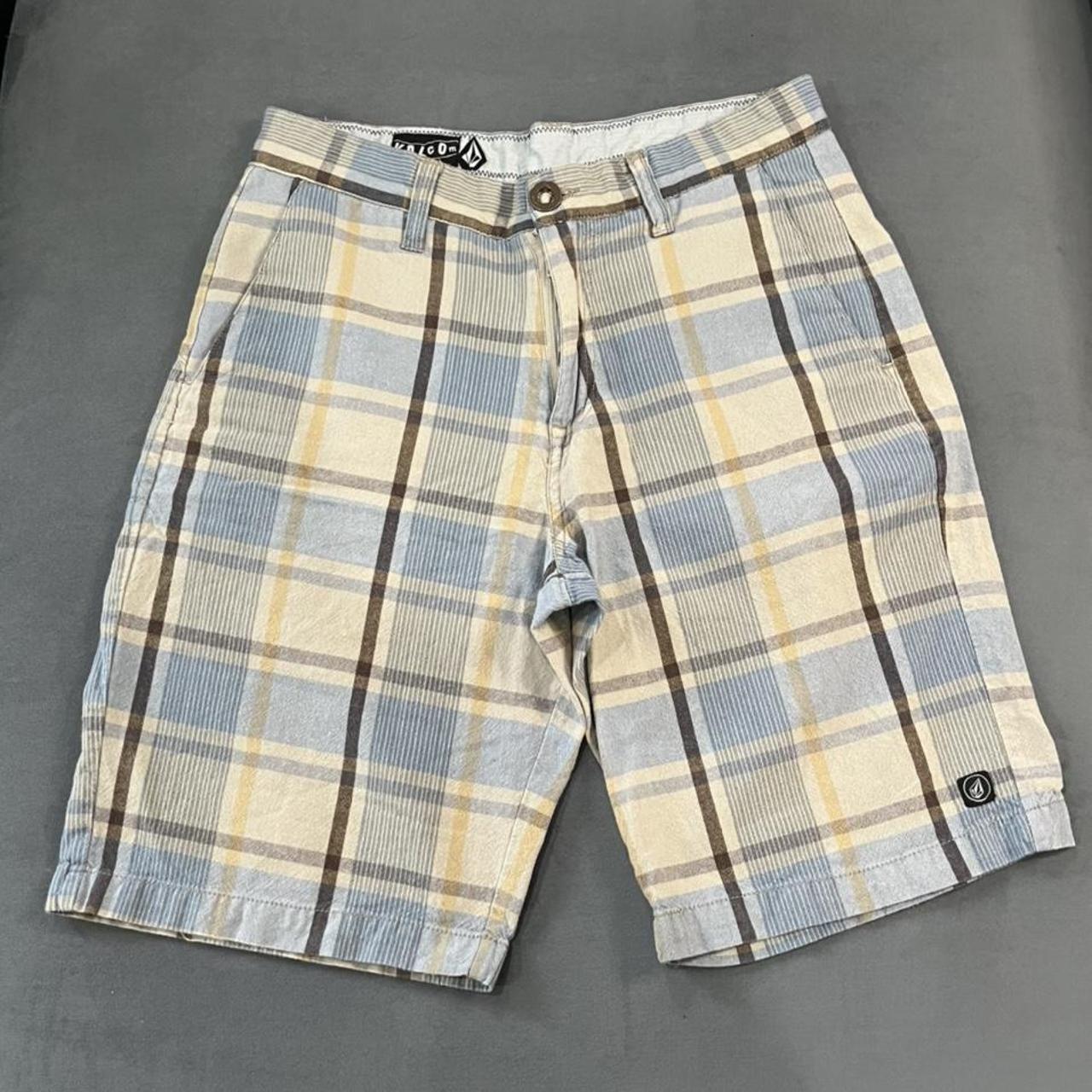 Y2K Volcom Plaid Bermuda Shorts Women’s 28 waist... - Depop