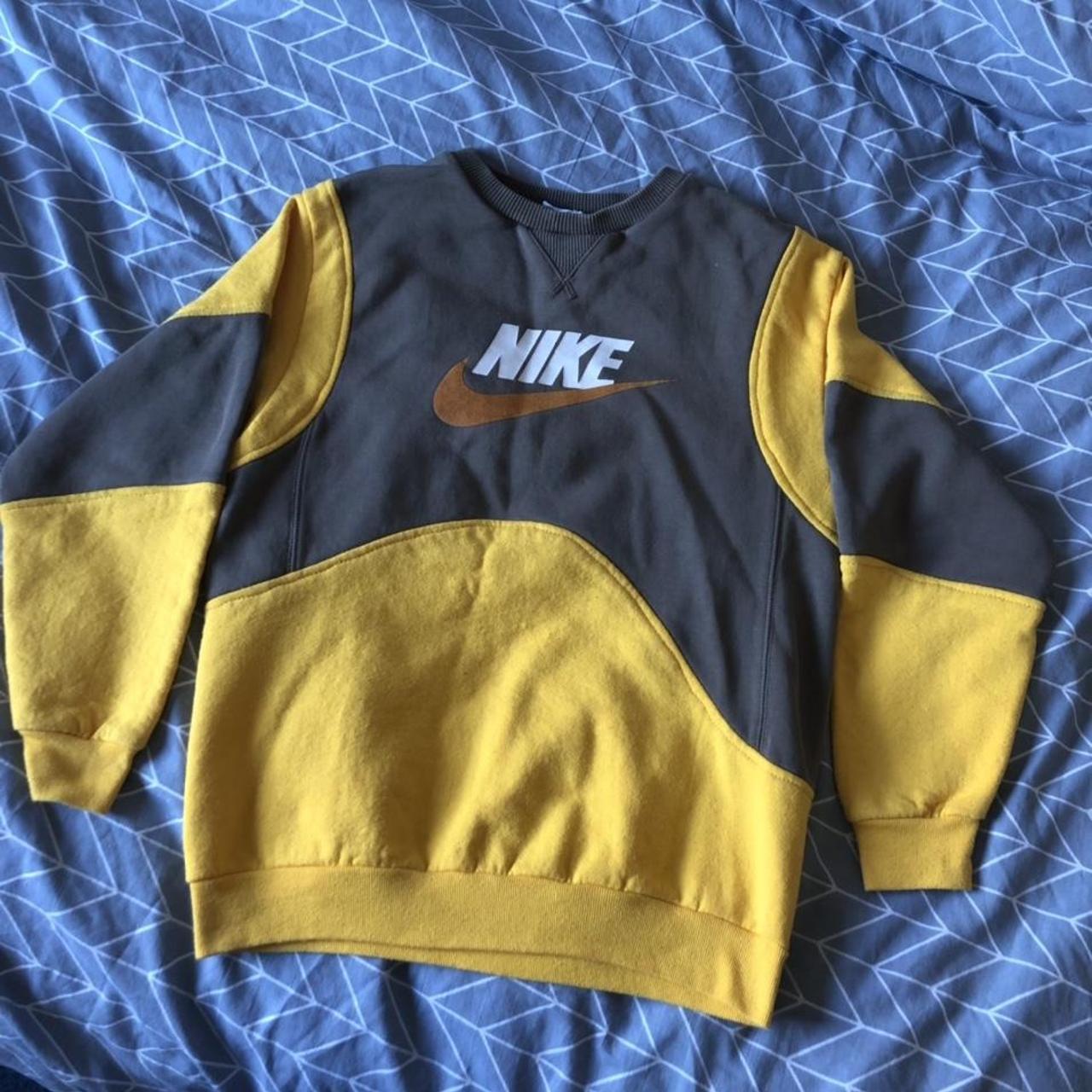 Nike Women's Brown and Yellow Sweatshirt | Depop