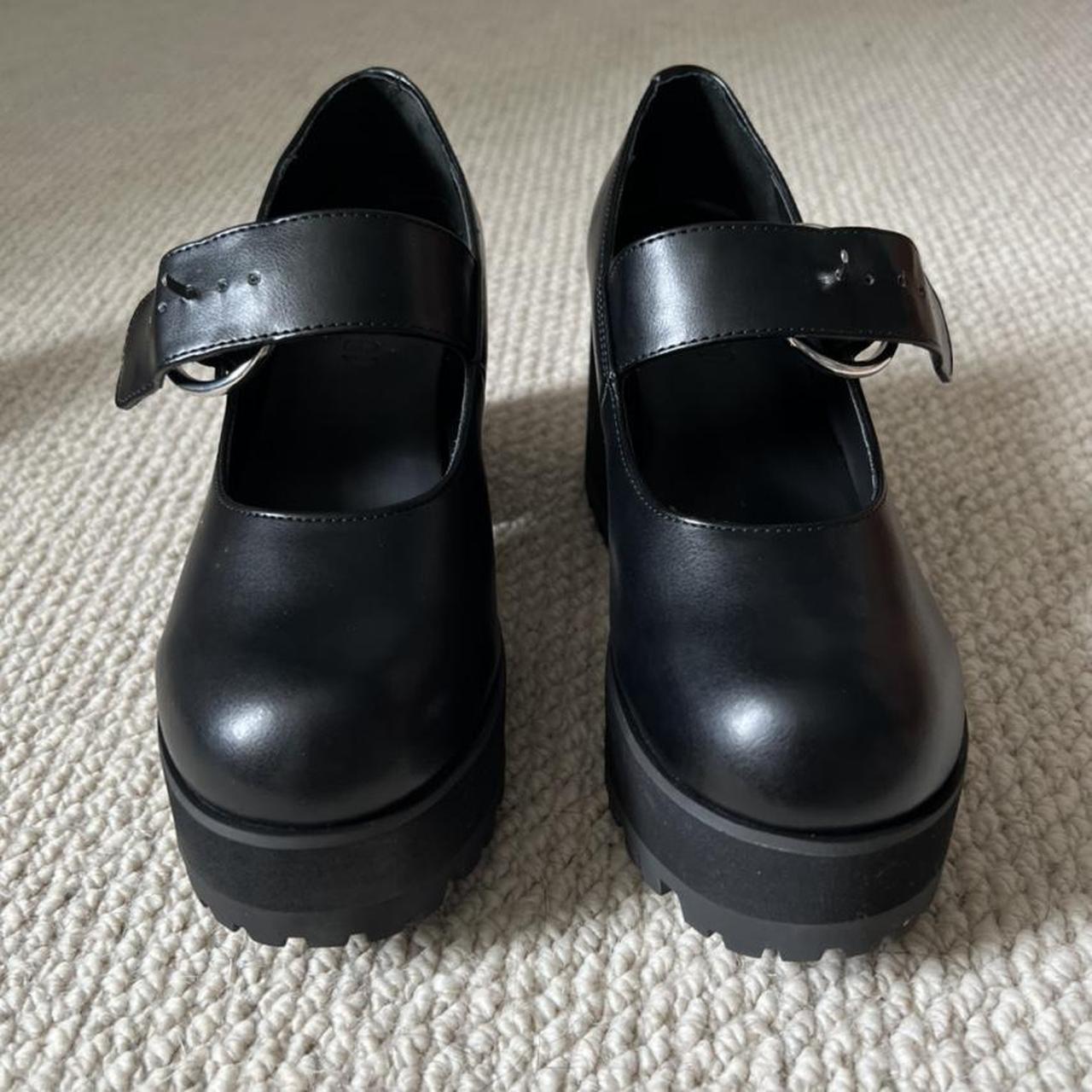 Dolls Kill Women's Black And Silver Loafers 