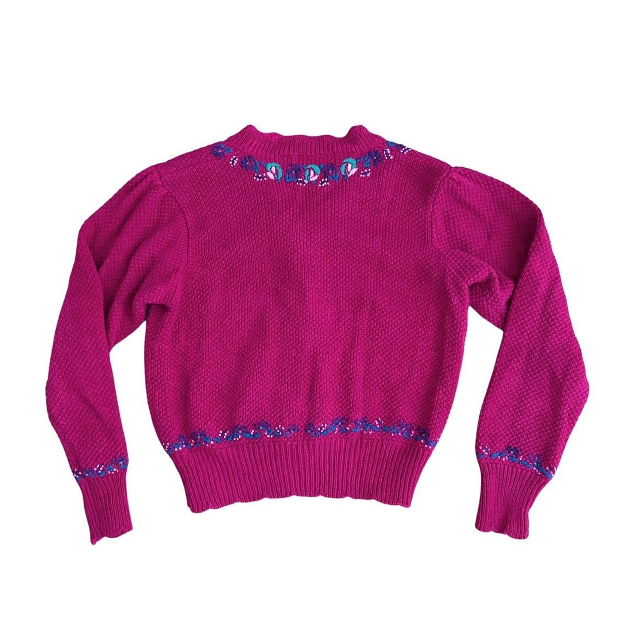 Vintage Pink Knit Cardigan A pink vintage knit... - Depop