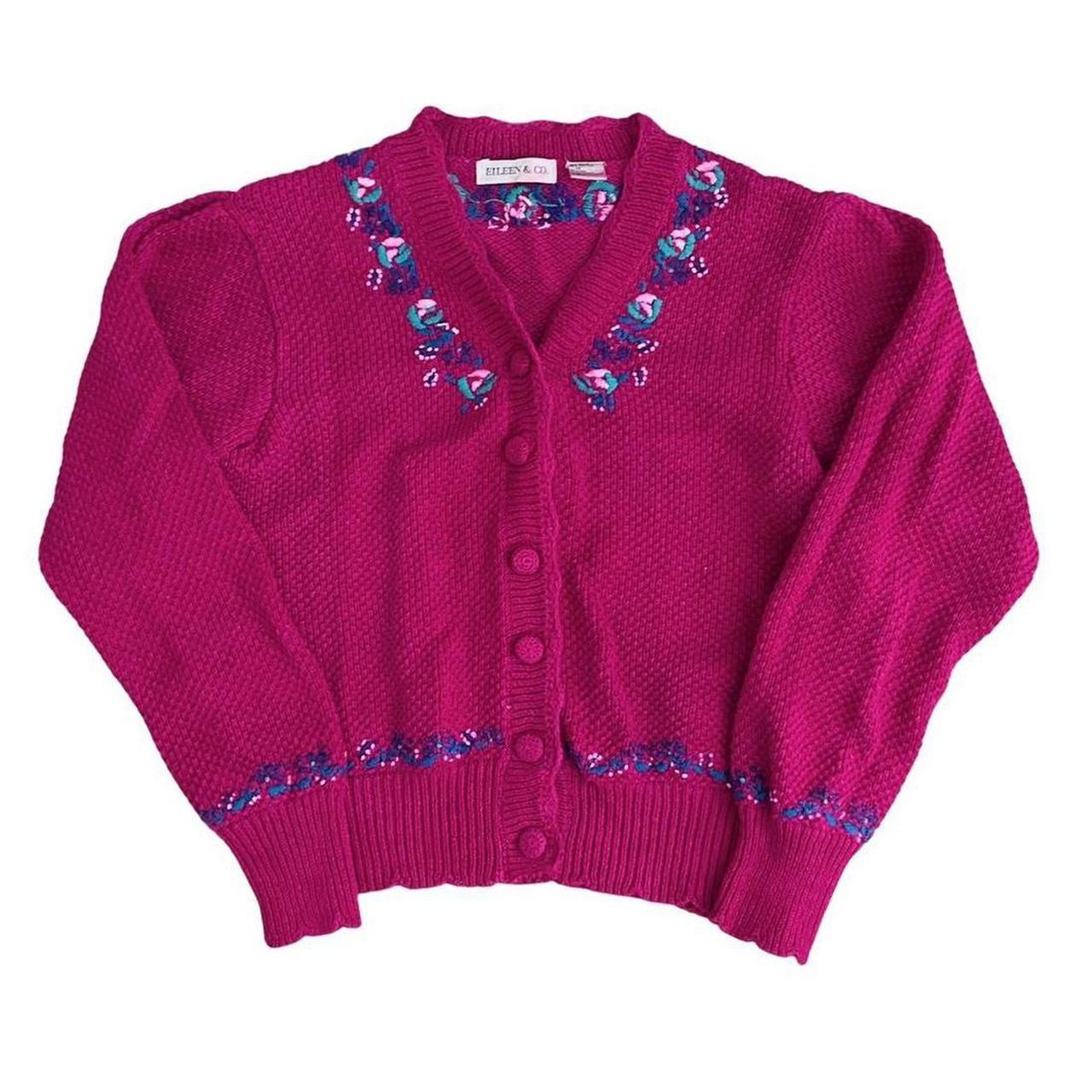 Vintage Pink Knit Cardigan A pink vintage knit... - Depop