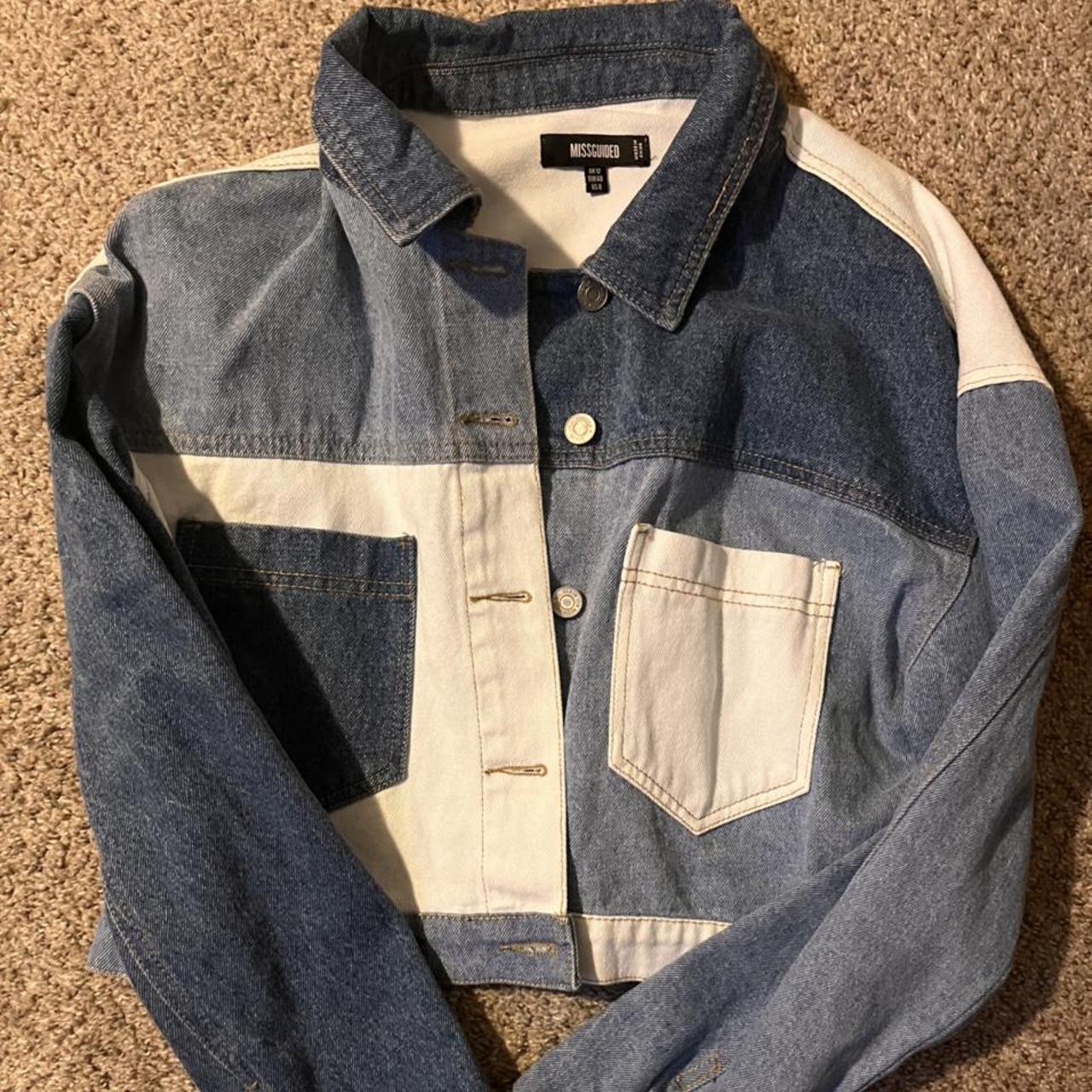 RE/DONE Patchwork Cropped Zip-Front Denim Jacket