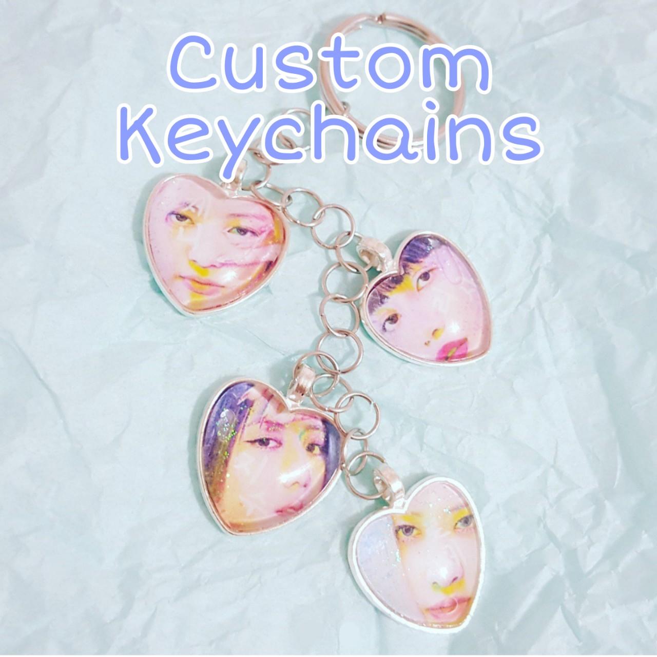 Custom heart keychain!! Offer trades for my... Depop